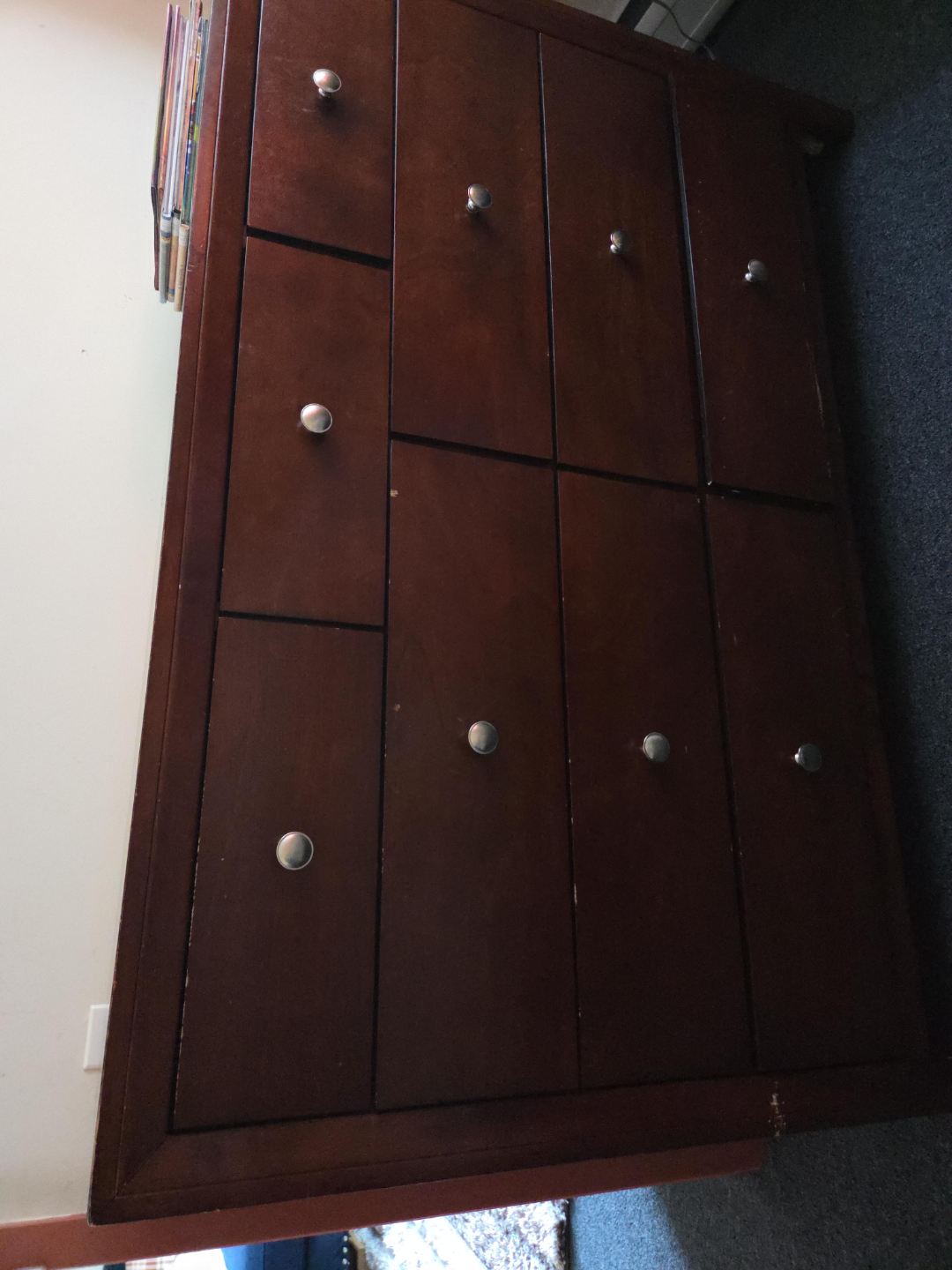 Dark Wood 9-Drawer Dresser thumbnail