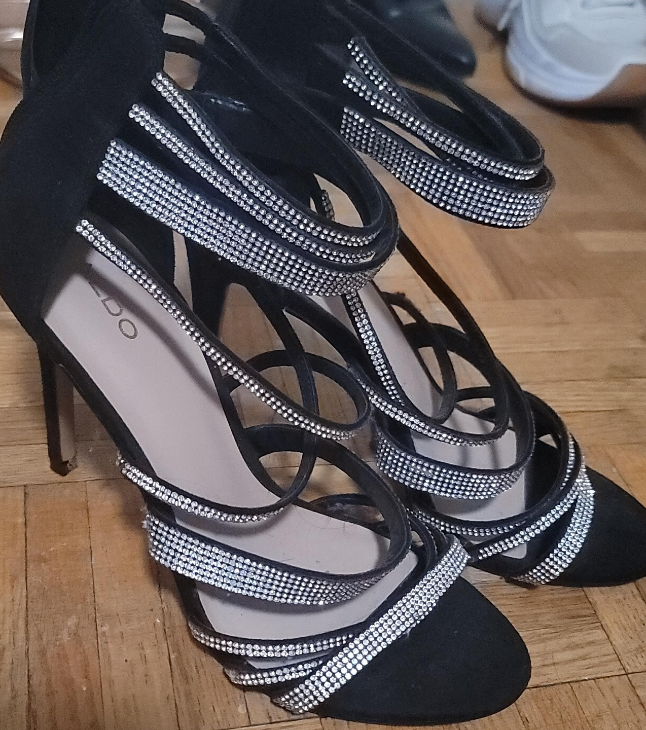 Aldo Black Rhinestone Sandals thumbnail