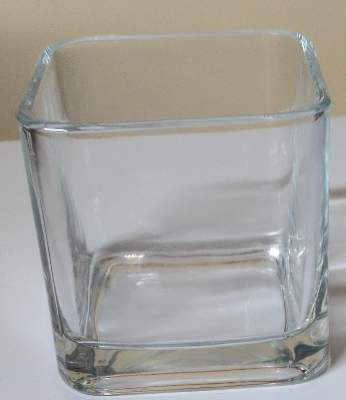 Glass Square Vase or Container