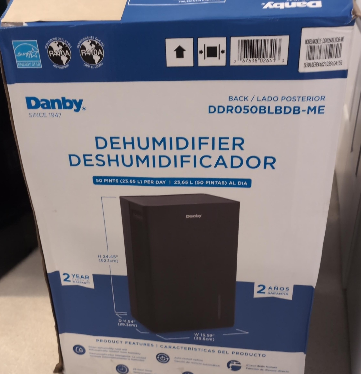 Danby DDR050BLBDB-ME Dehumidifier