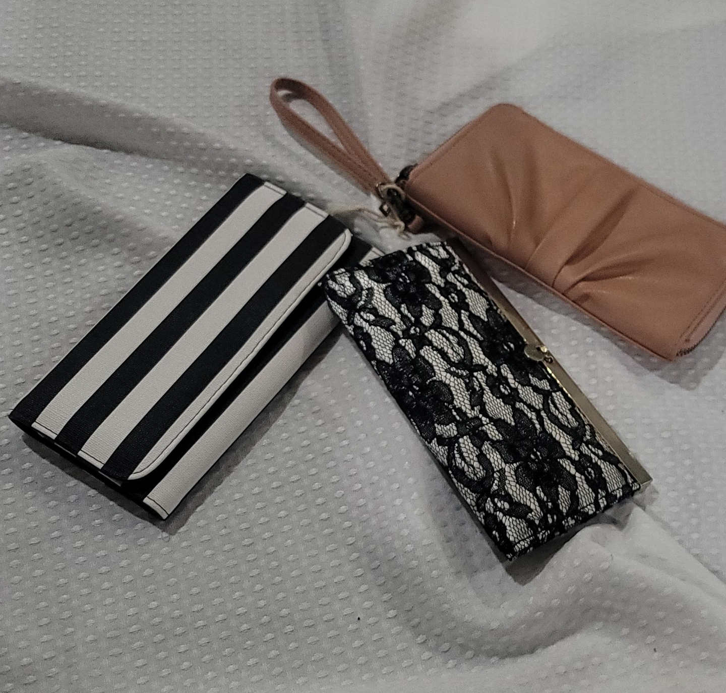 two Wallets : Blk/White Stripes and Blush Pink - photo 2