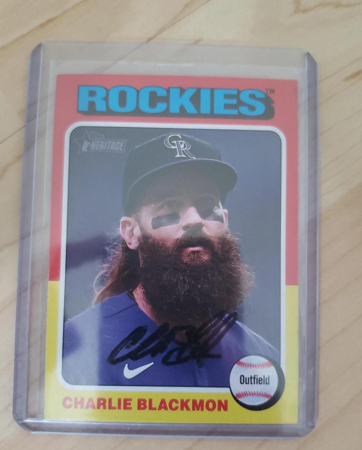 Topps Heritage Charlie Blackmon Autographed Baseball Card