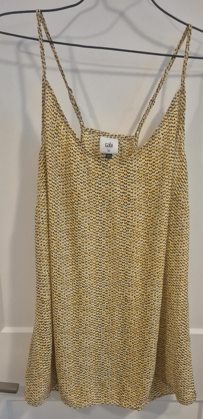 GABI Women's XL Yellow & Black Patterned Cami Top thumbnail
