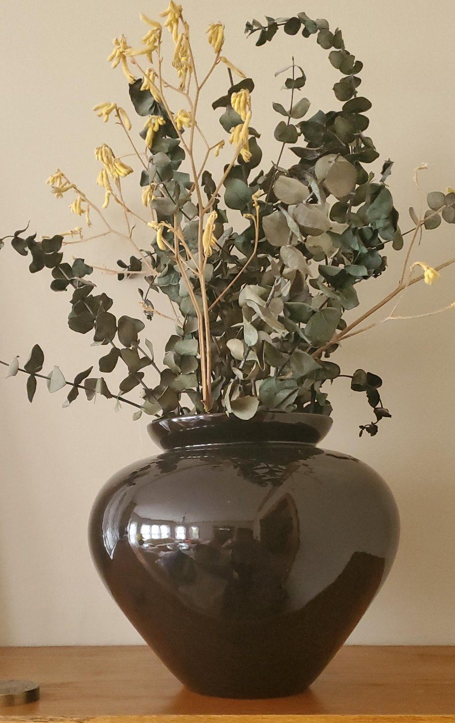 Dark Black  Glossy Ceramic Vase thumbnail