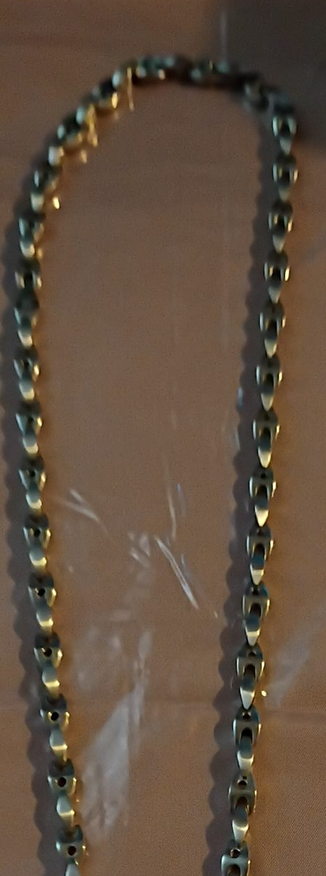 Silver-Tone Metal Link Necklace image indicator(1)