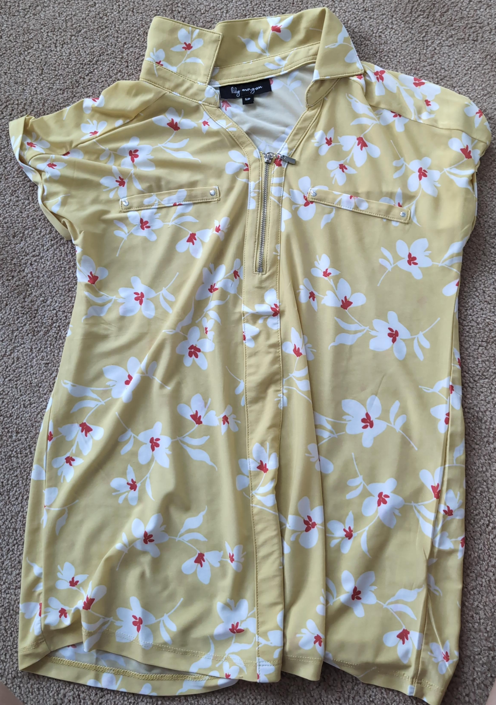 Lily Morgan Yellow Floral Zip-Up shirt thumbnail