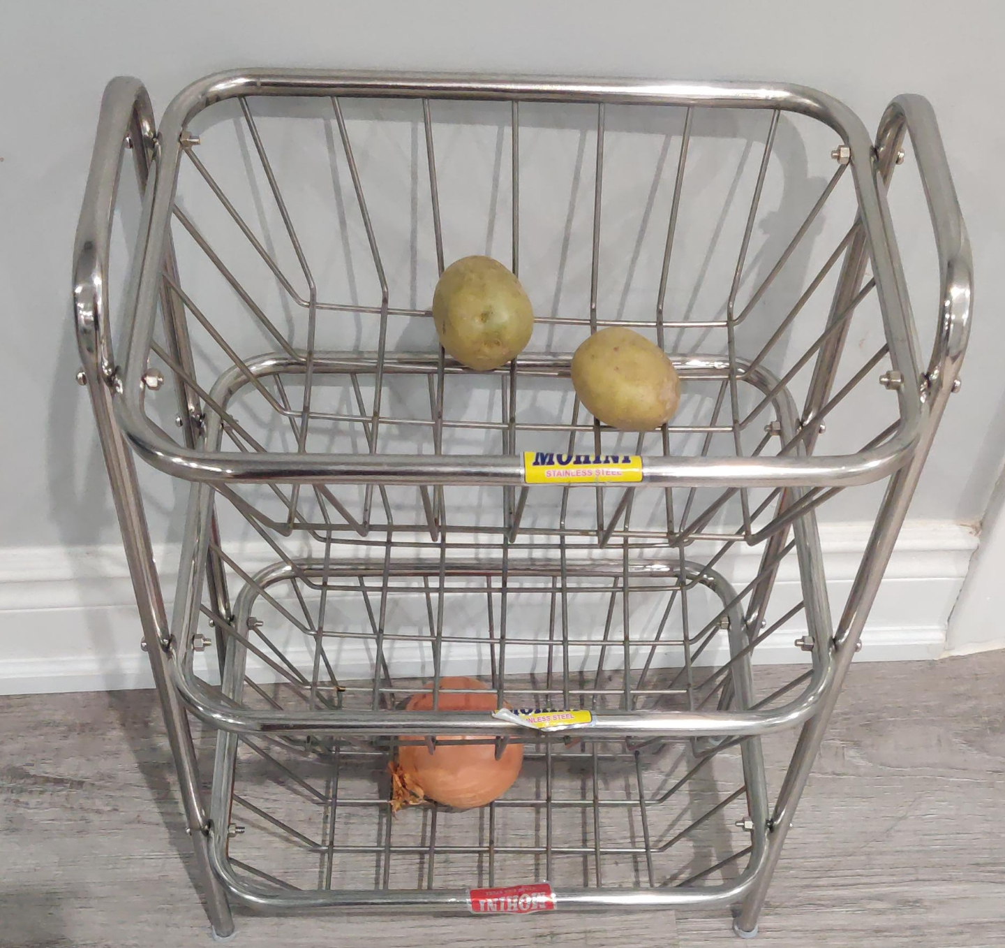 Three-Tier Stainless Steel Vegetable Basket