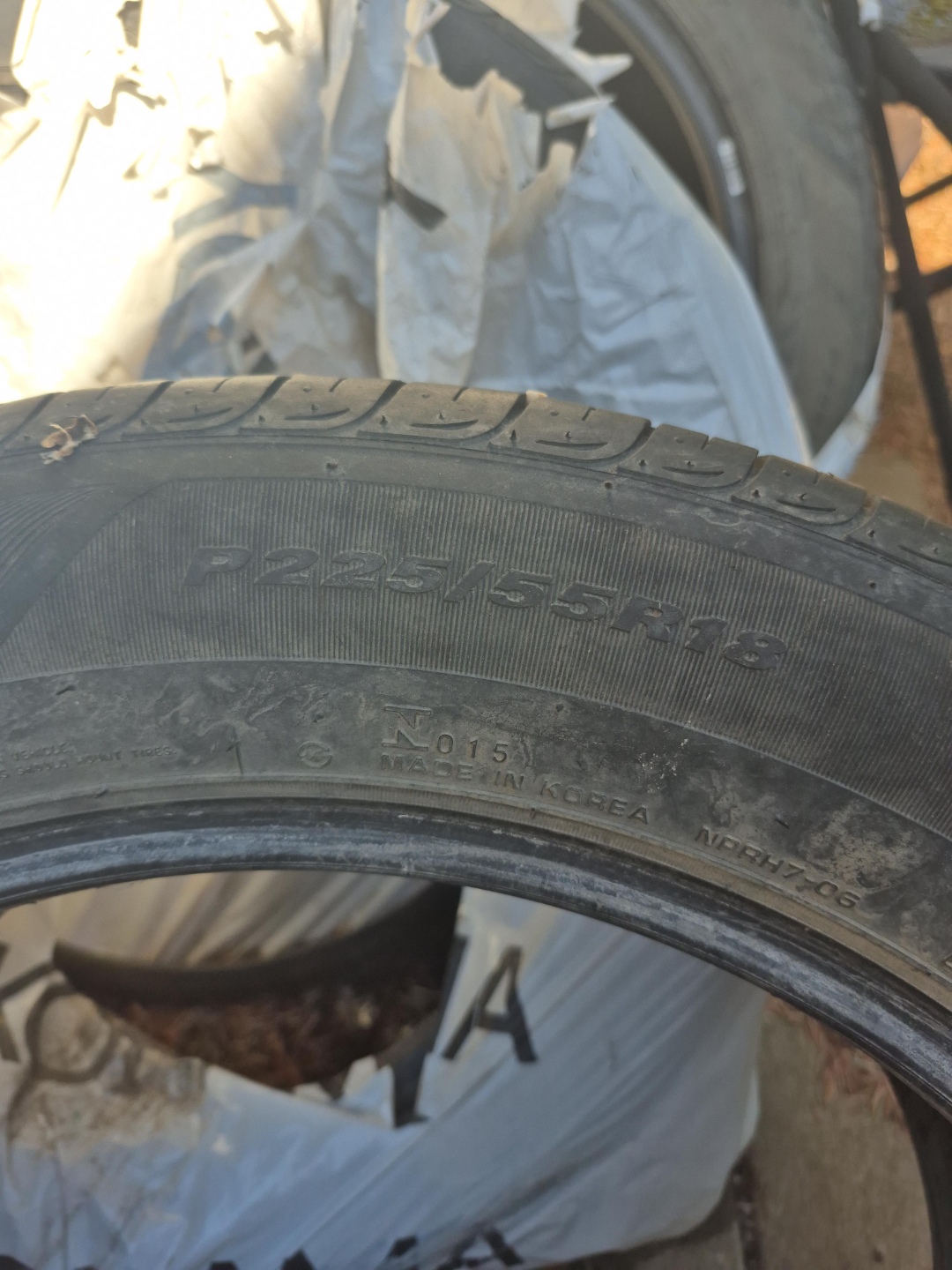 set of 4 p225/55R18 used tires thumbnail
