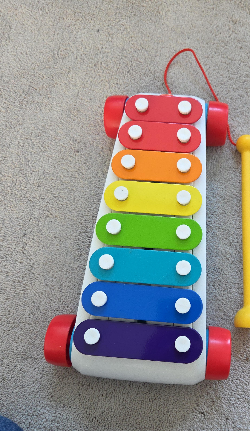 Kids Wooden Xylophone Toy Rainbow Musical Instrument thumbnail
