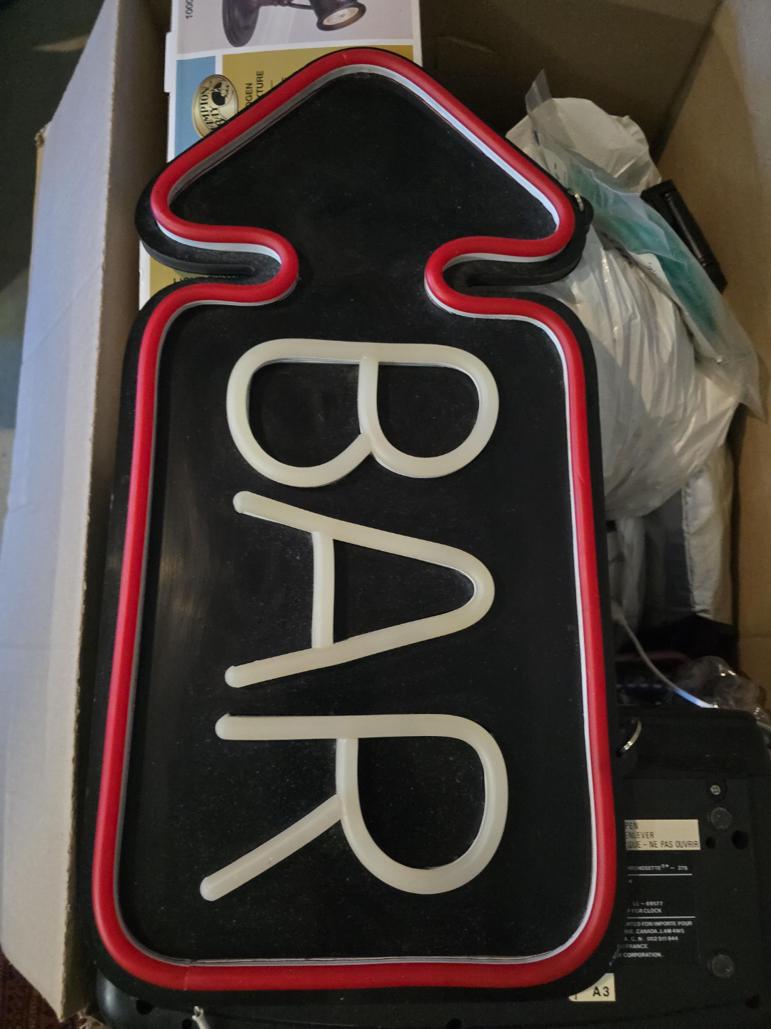 Bar Neon Sign with Arrow thumbnail