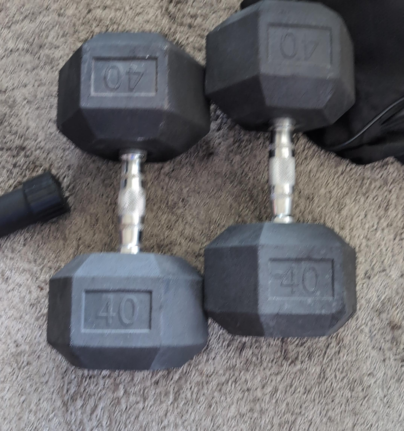 Pair of 40lb Hex Dumbbells