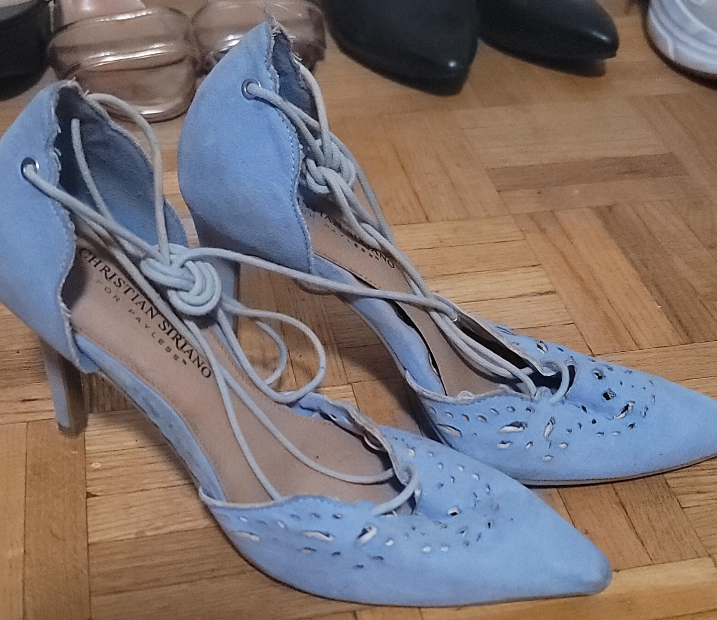 Light Blue Lace-Up Heels thumbnail