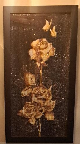 Framed Rose and Butterfly Artwork thumbnail