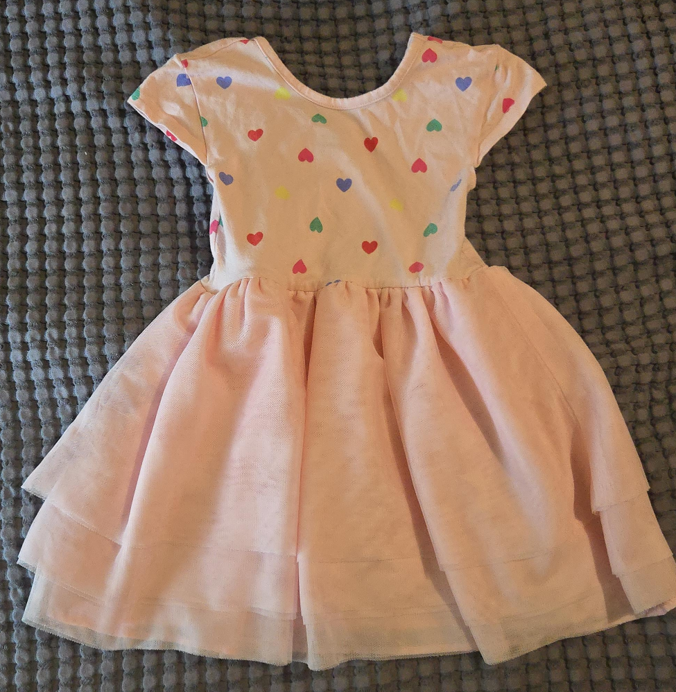 Pink Heart Print Dress