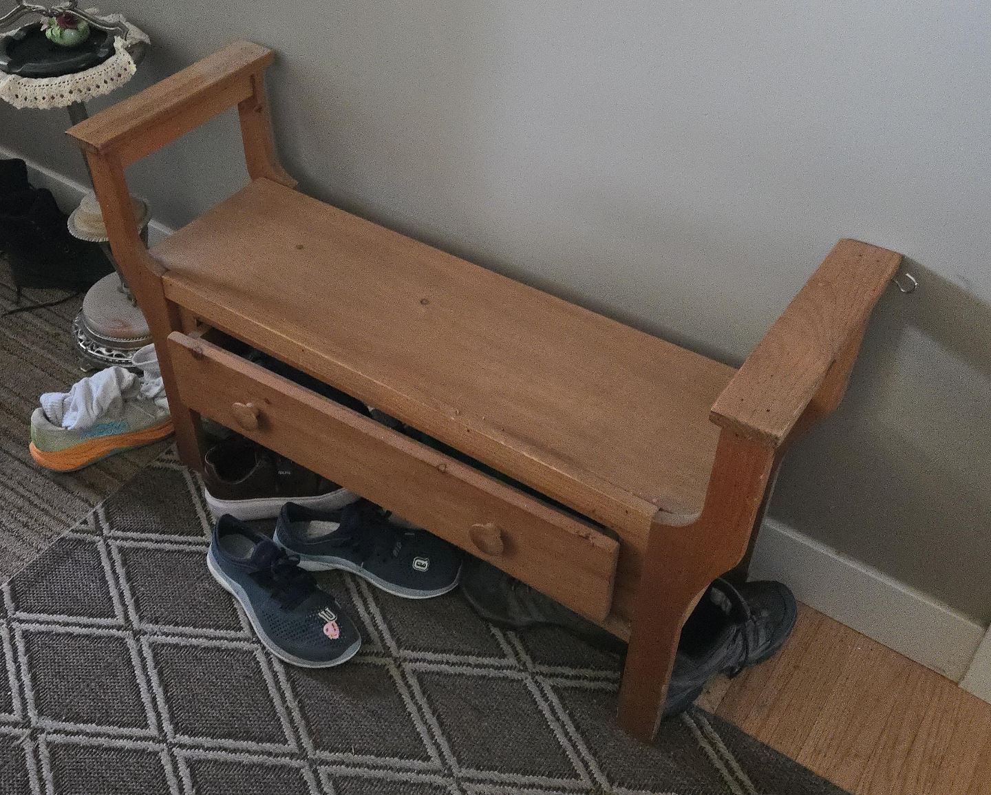 Wooden Bench with Storage thumbnail