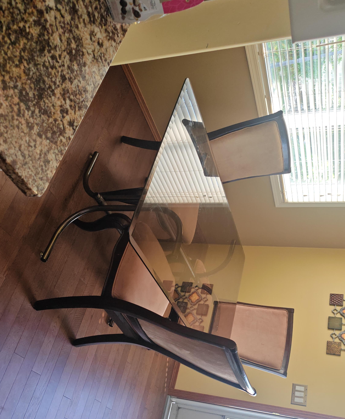 Glass Top Dining Table with Chairs