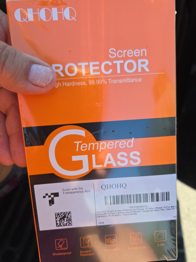 New QHOHQ iPhone 15 Pro/Ultra Screen Protector 3-Pack