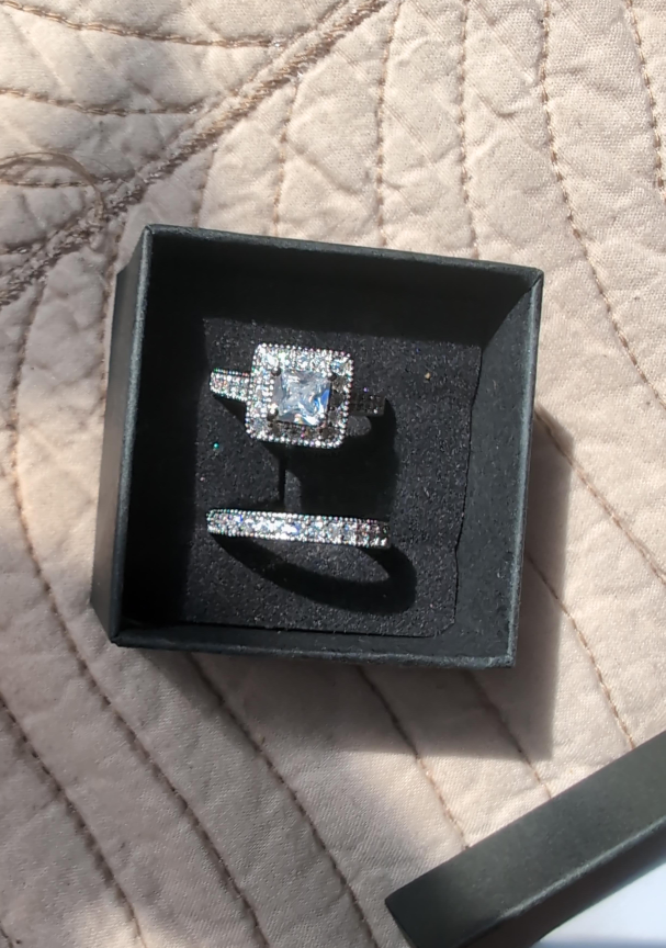 Silver Wedding Ring Set thumbnail