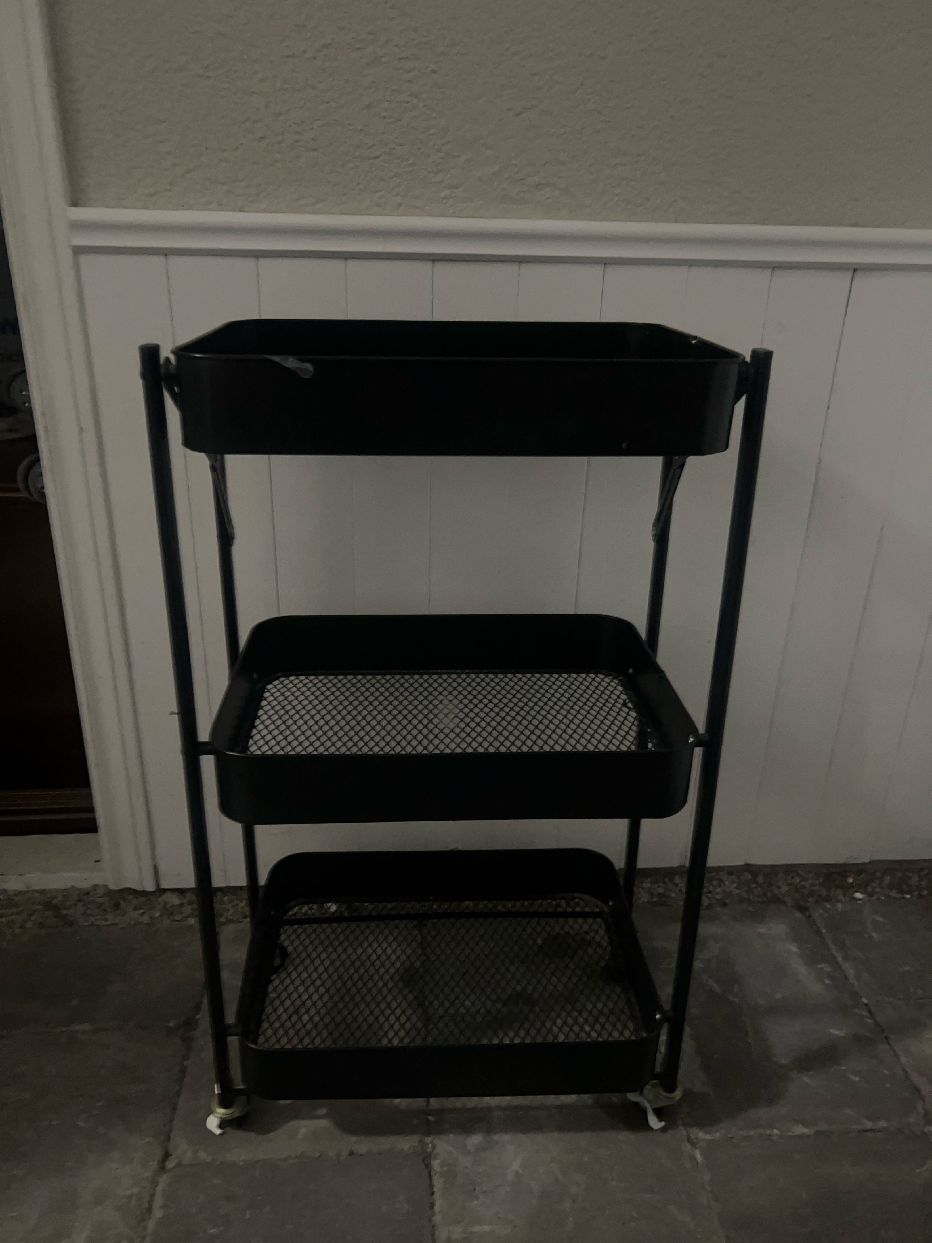 Black 3-Tier Rolling Cart thumbnail