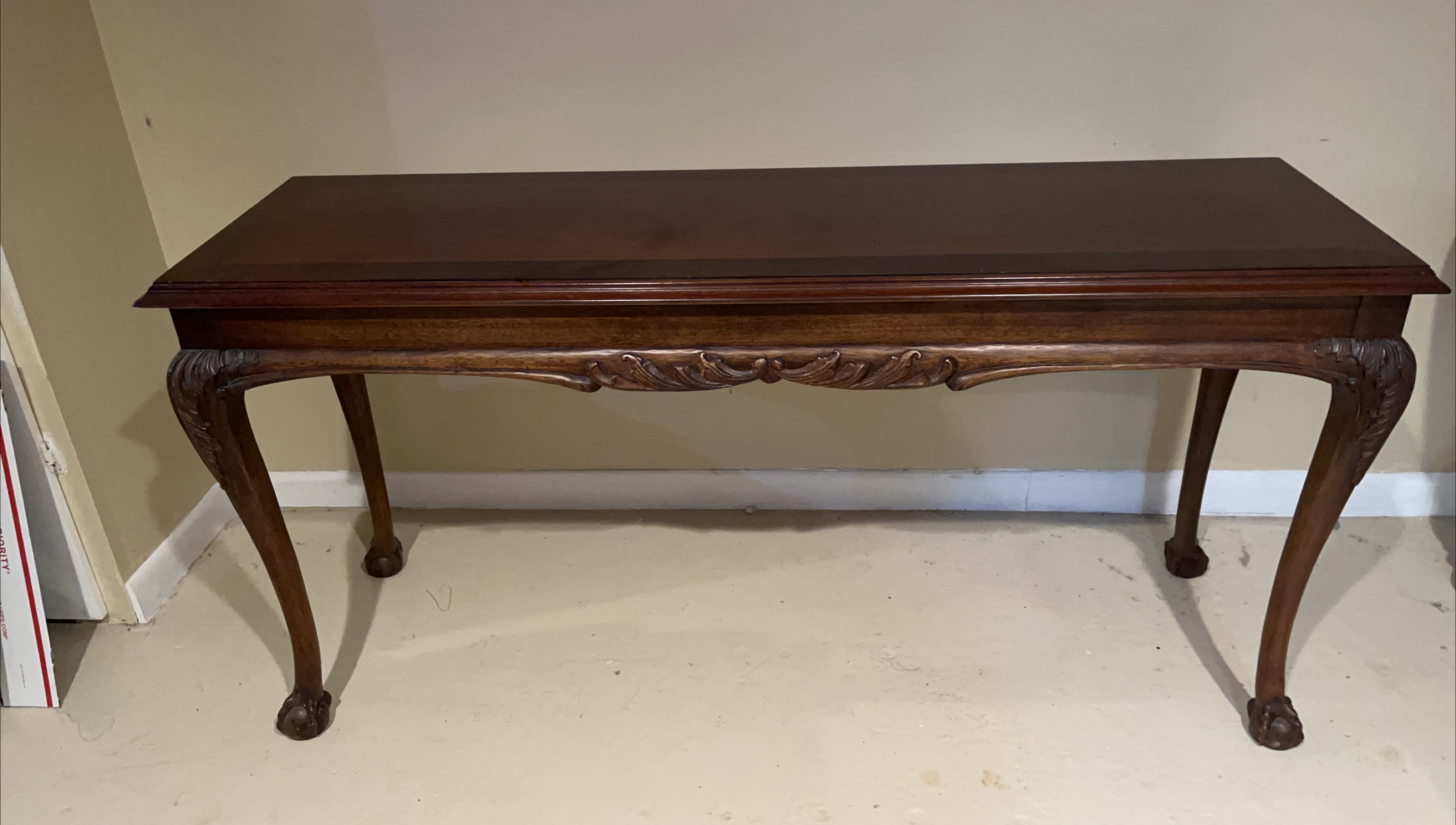 Vintage Dark Wood Console Table thumbnail