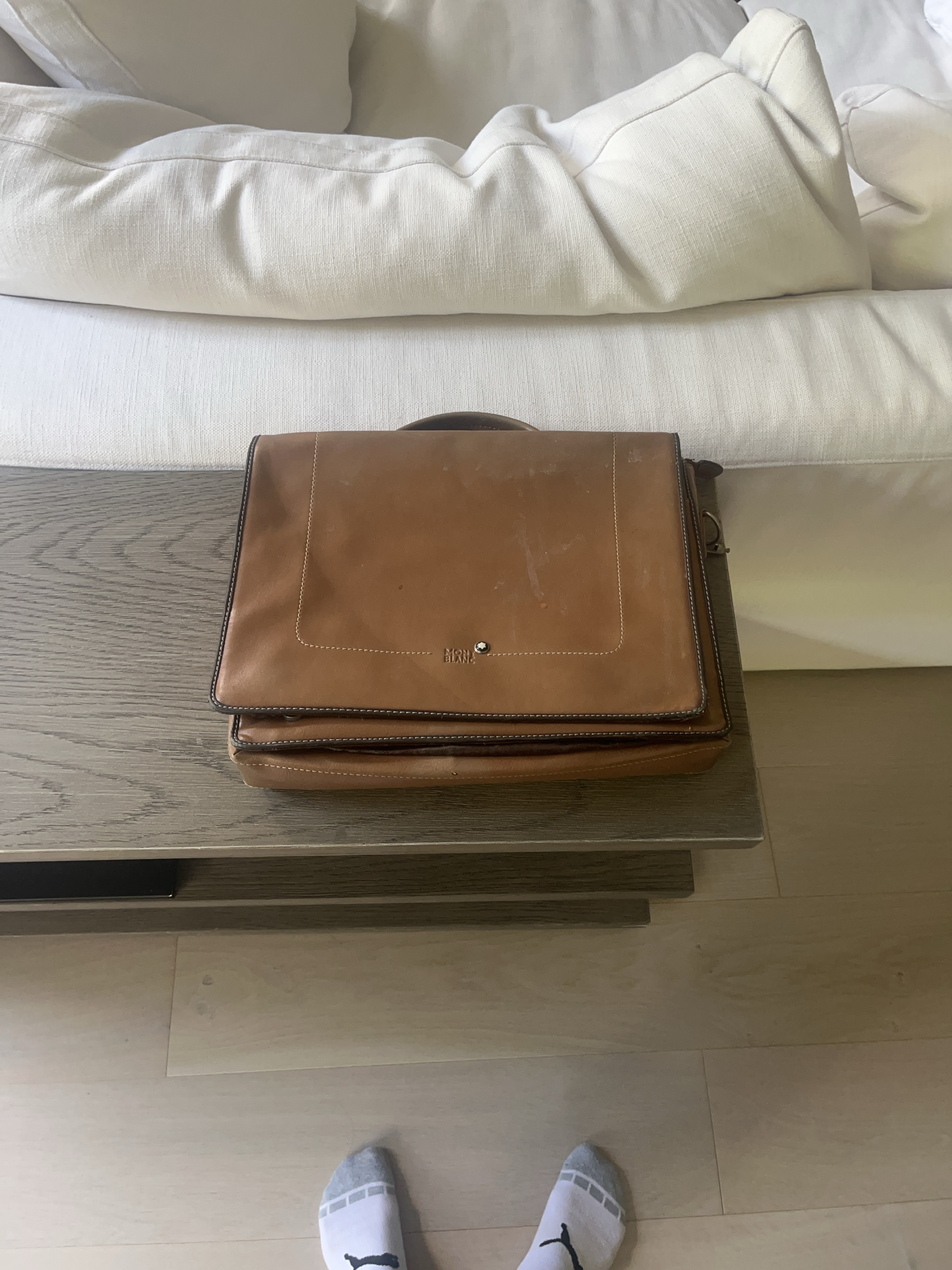 Montblanc Brown Leather Satchel Bag thumbnail
