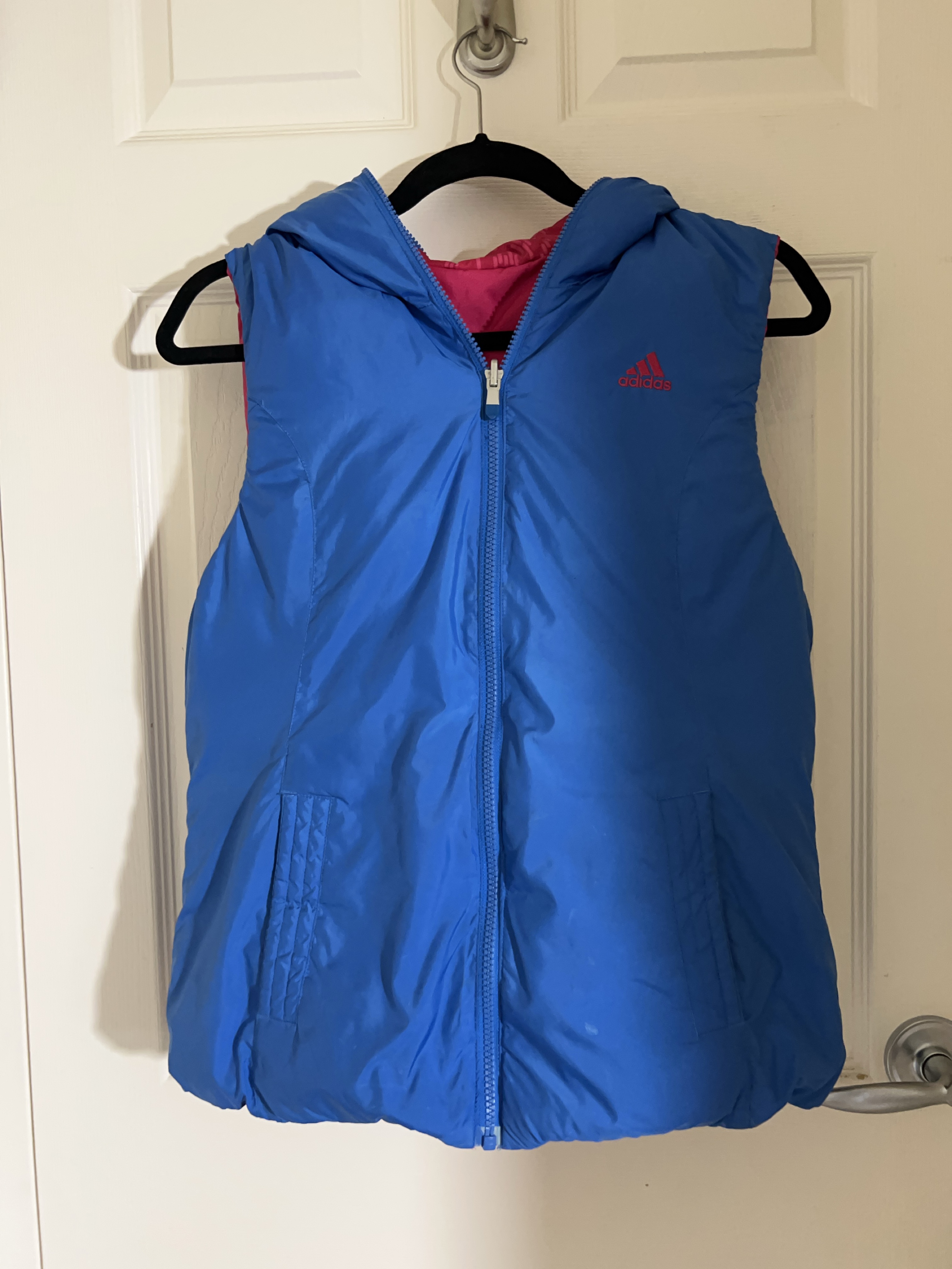 Adidas Puffer Vest - Blue and Pink