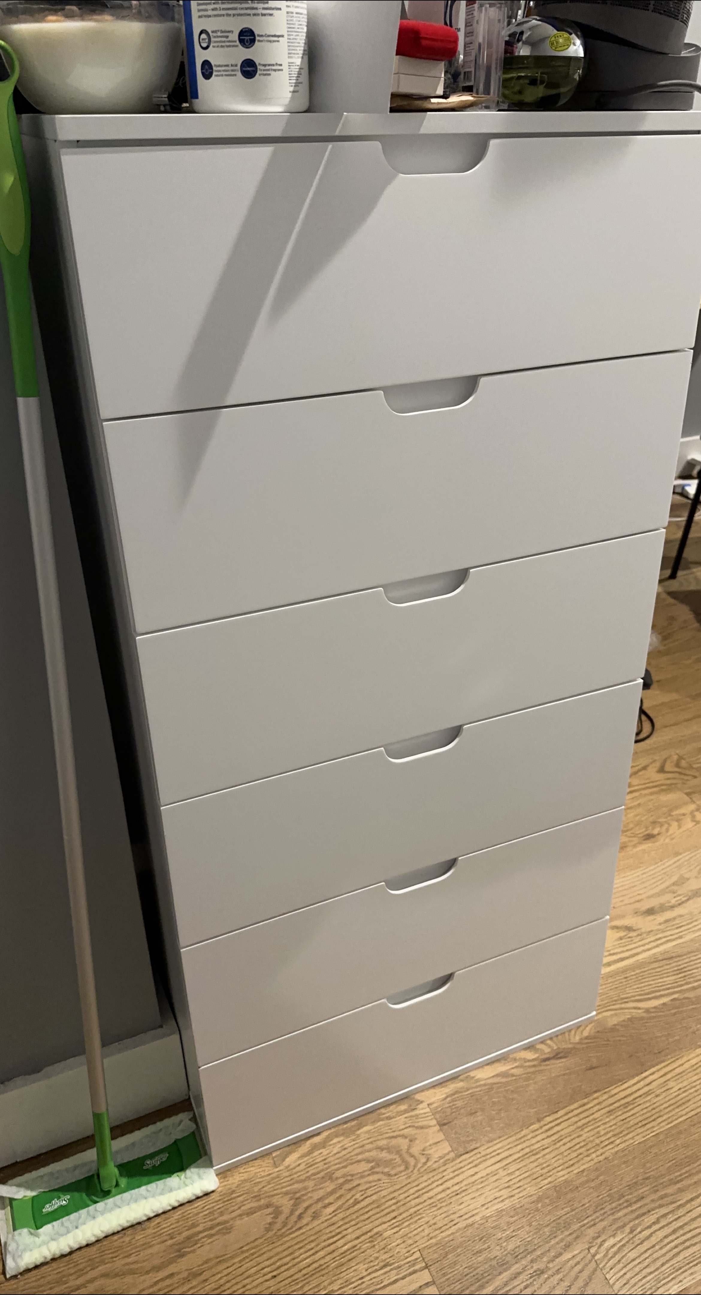 White Tall 6 Drawer Dresser