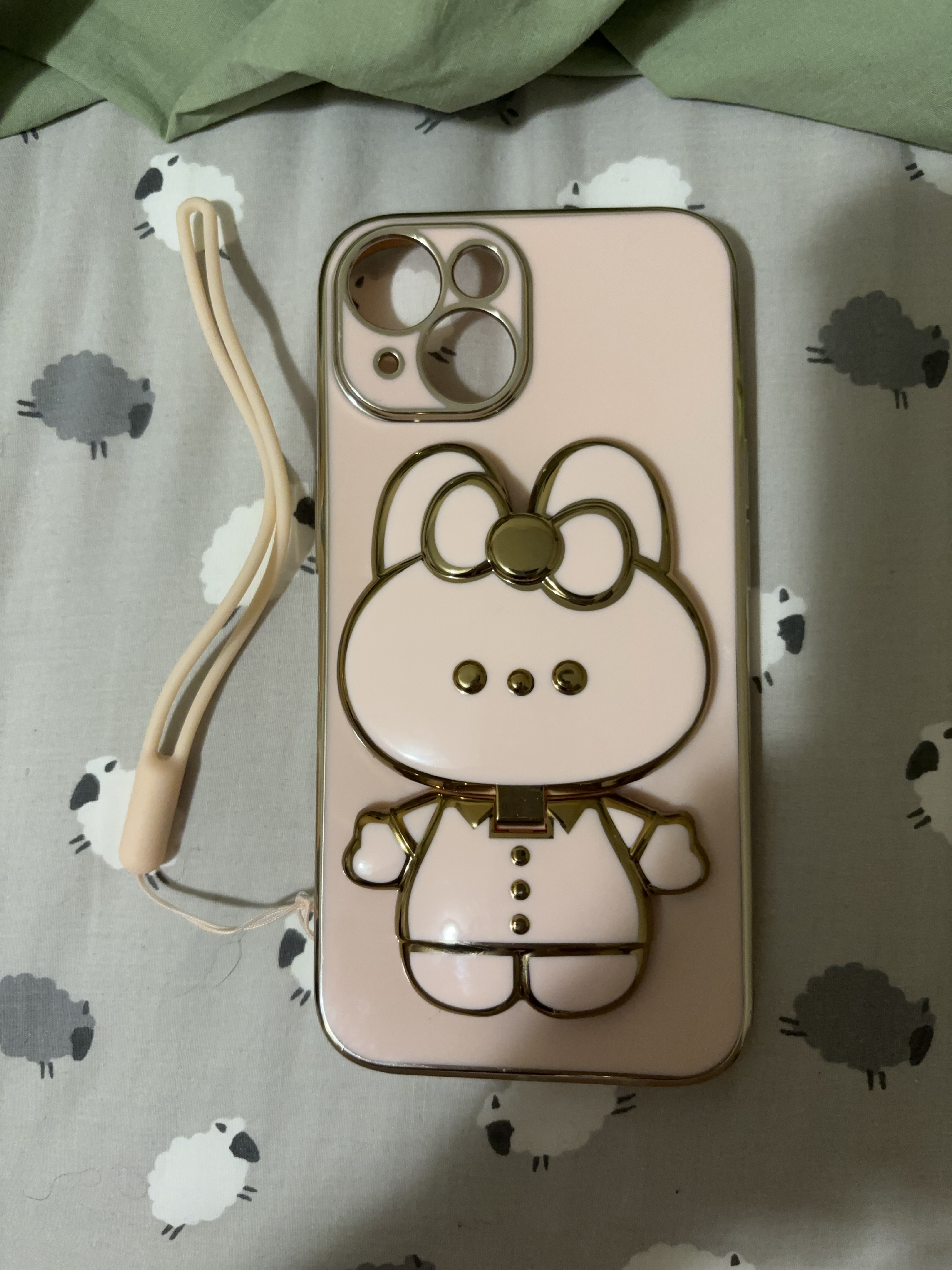 Cute pink bunny phone case iphone 15 thumbnail