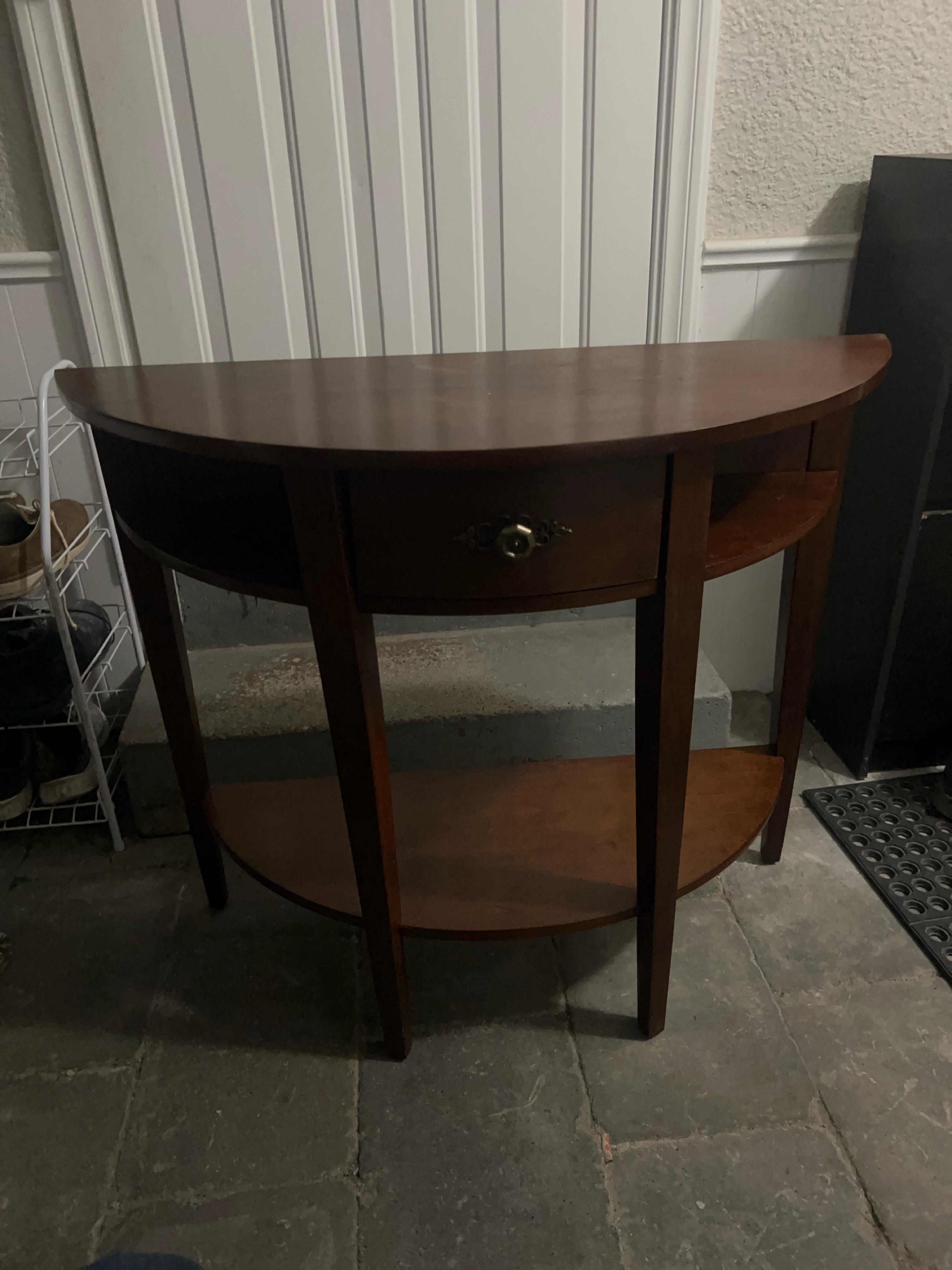 Half-moon table with drawer thumbnail