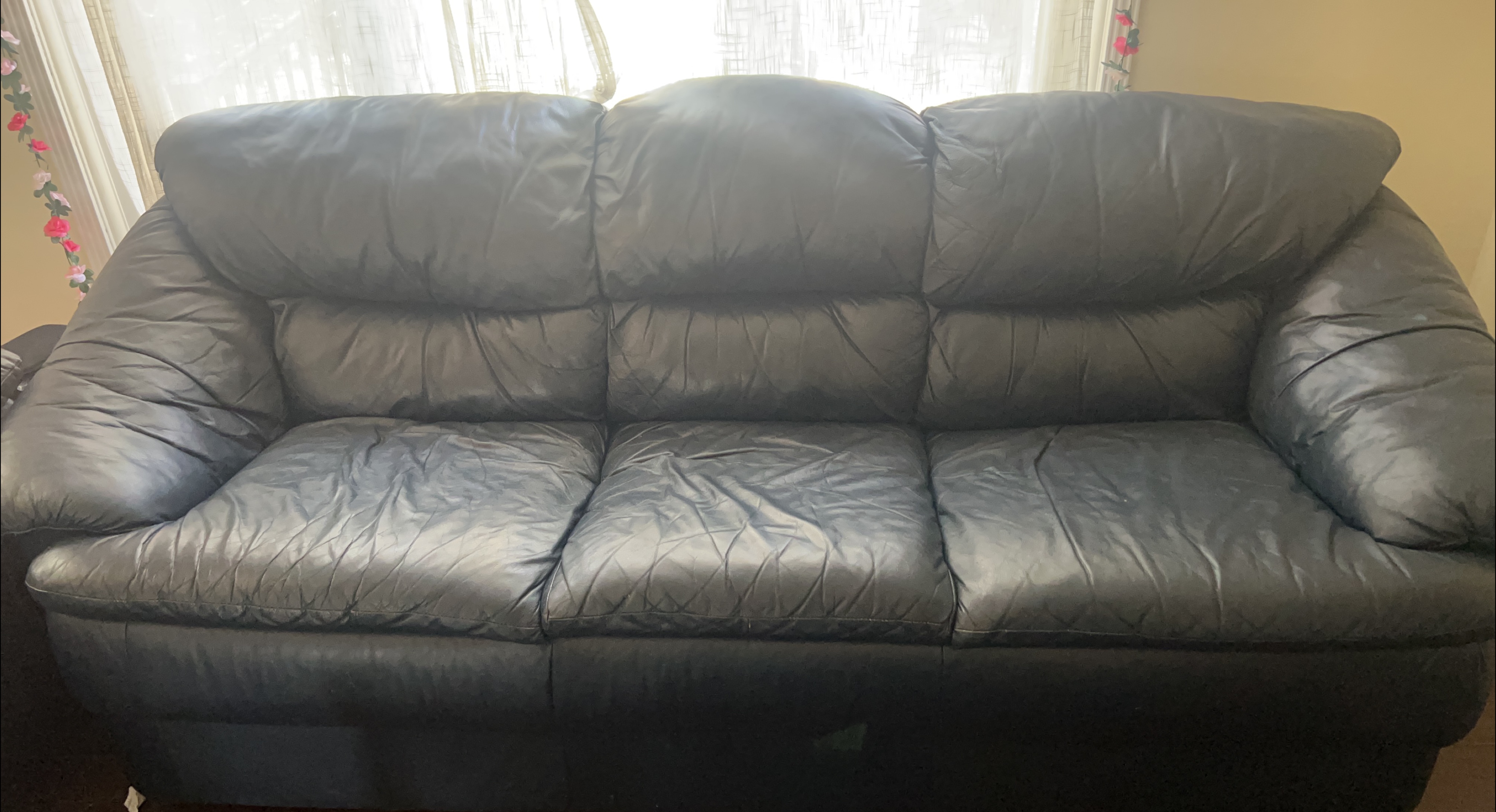 Blue Leather Sofa thumbnail
