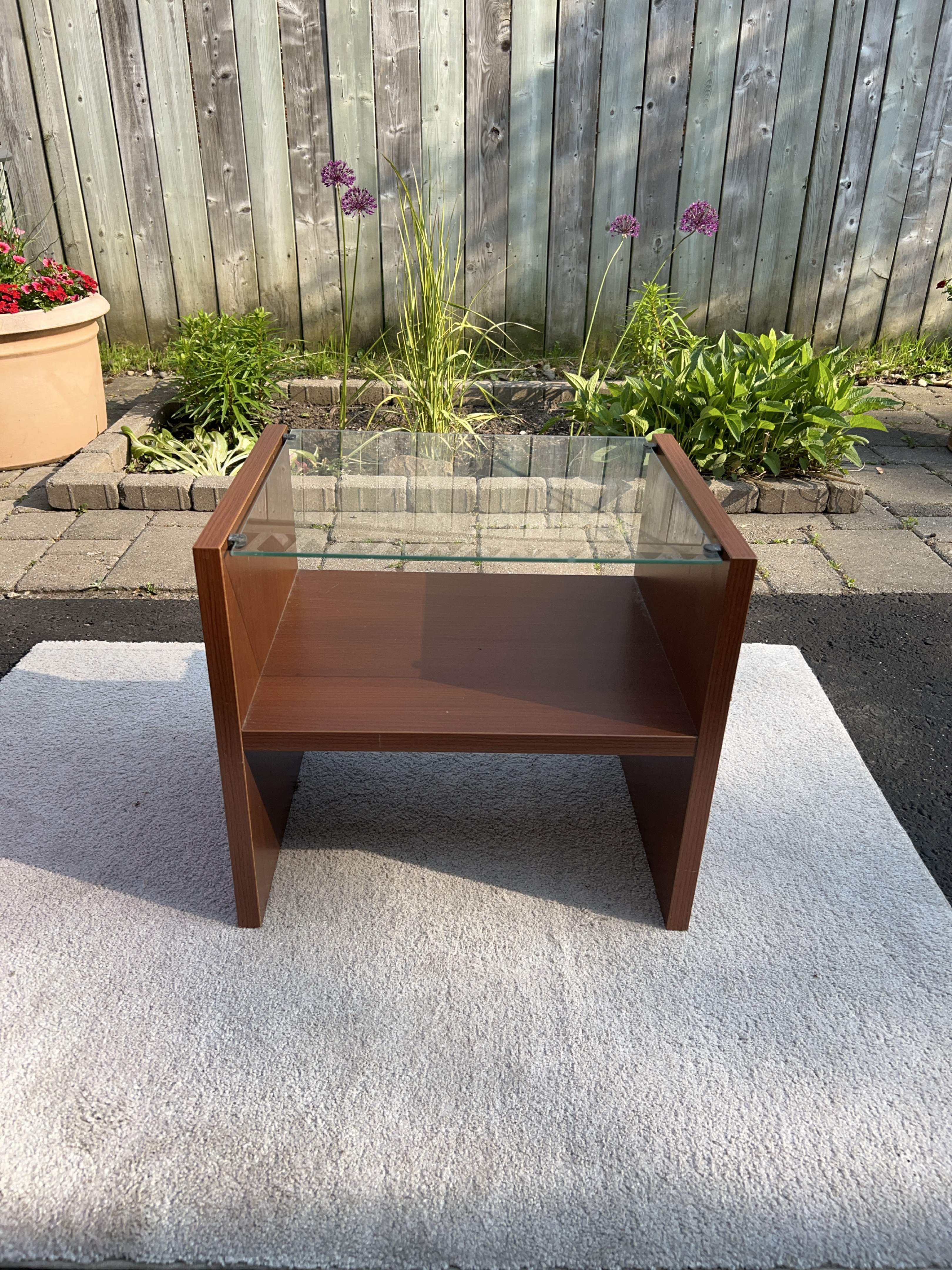 Modern Side Table with Glass Top thumbnail