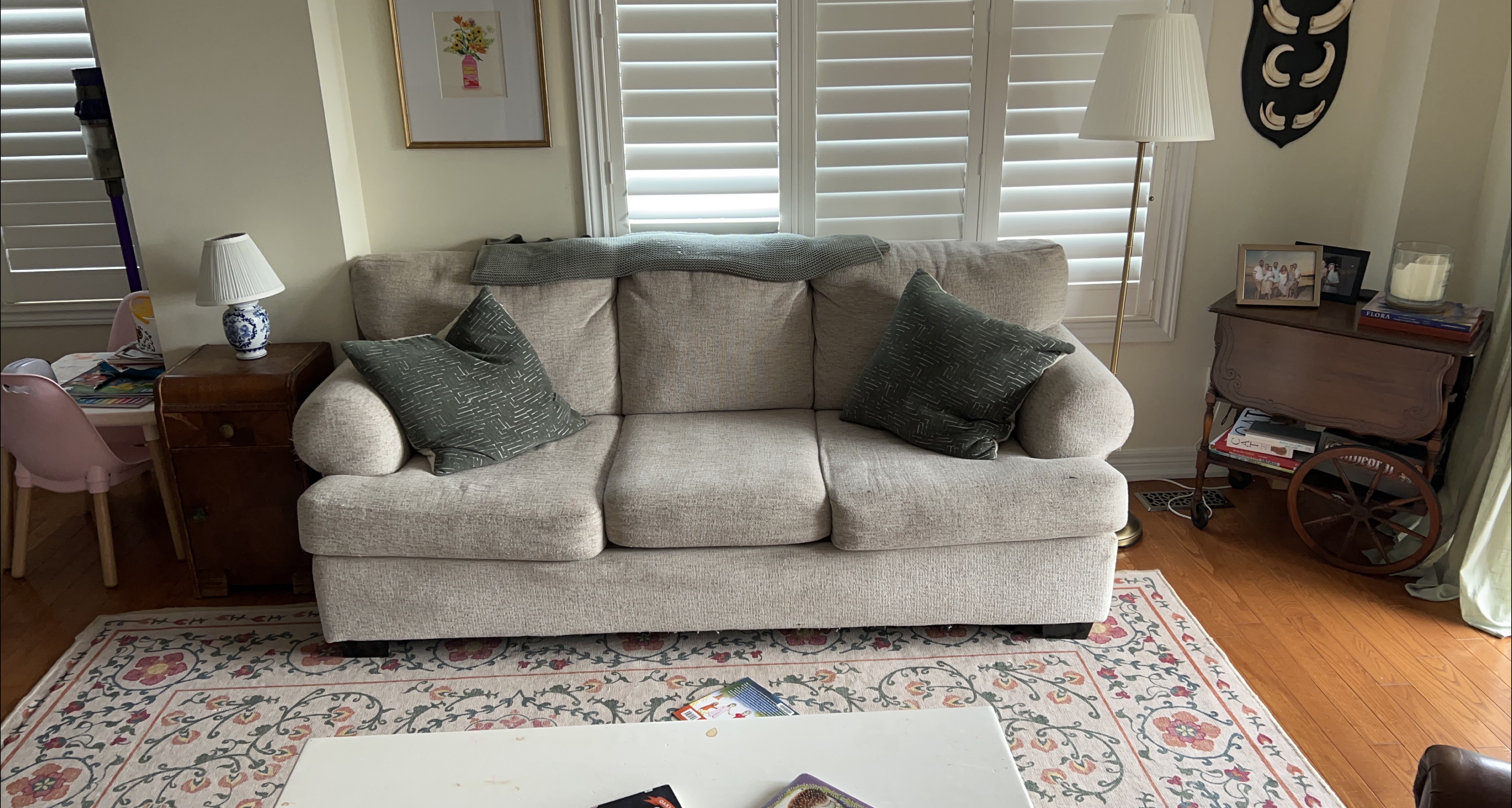 Beige Three-Cushion Sofa thumbnail