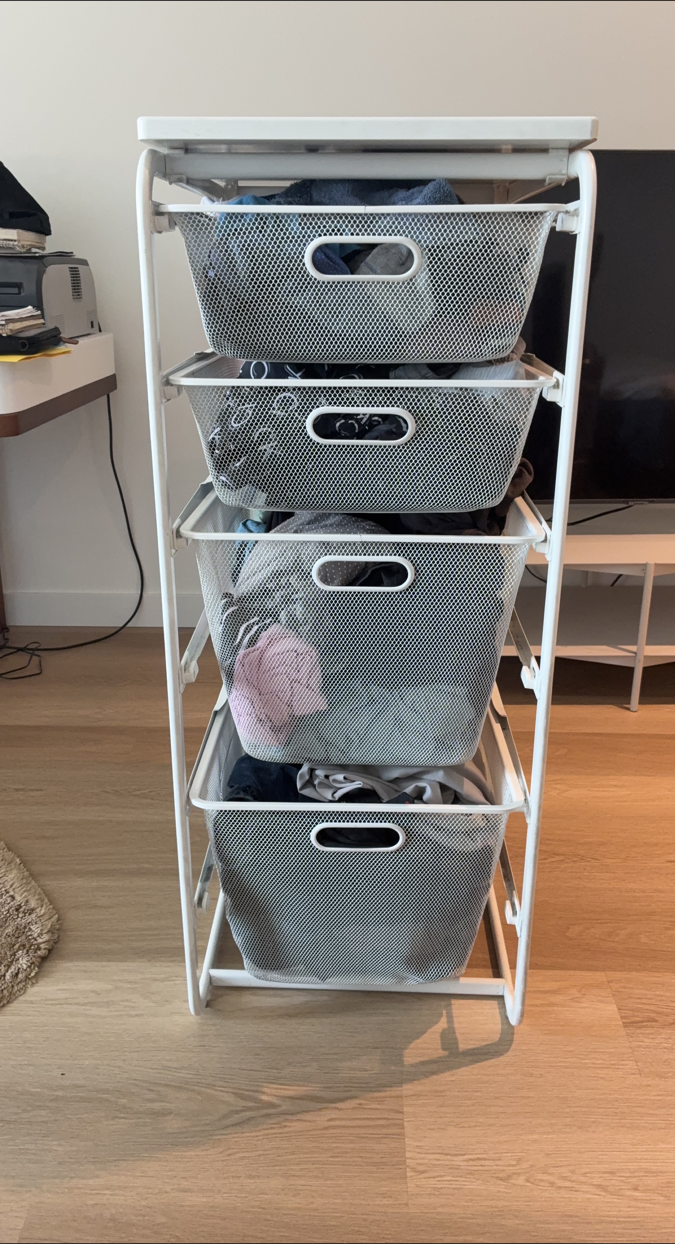 White 4-Tier Storage Cart