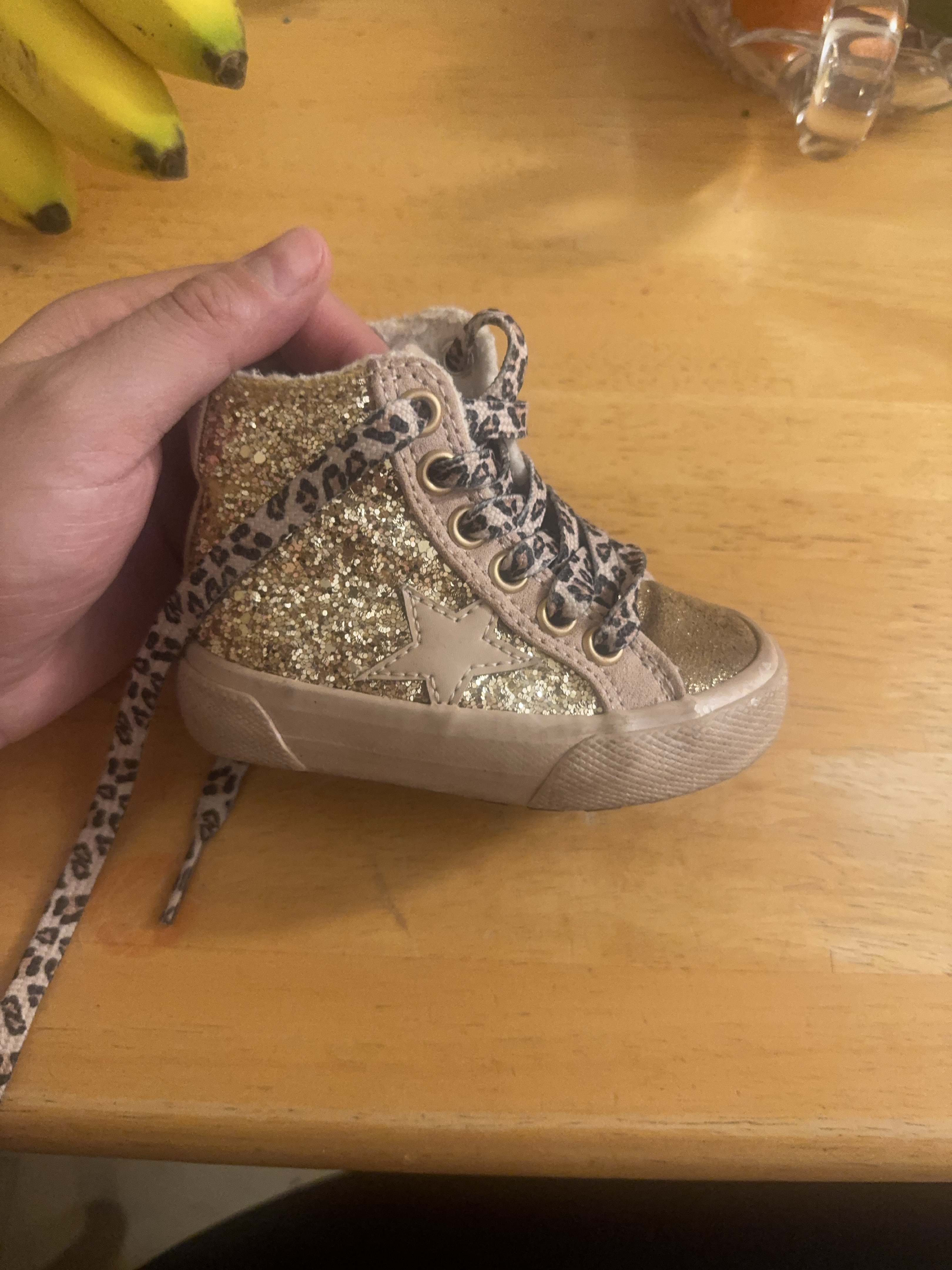 Kids Glitter Star High-Top Sneakers