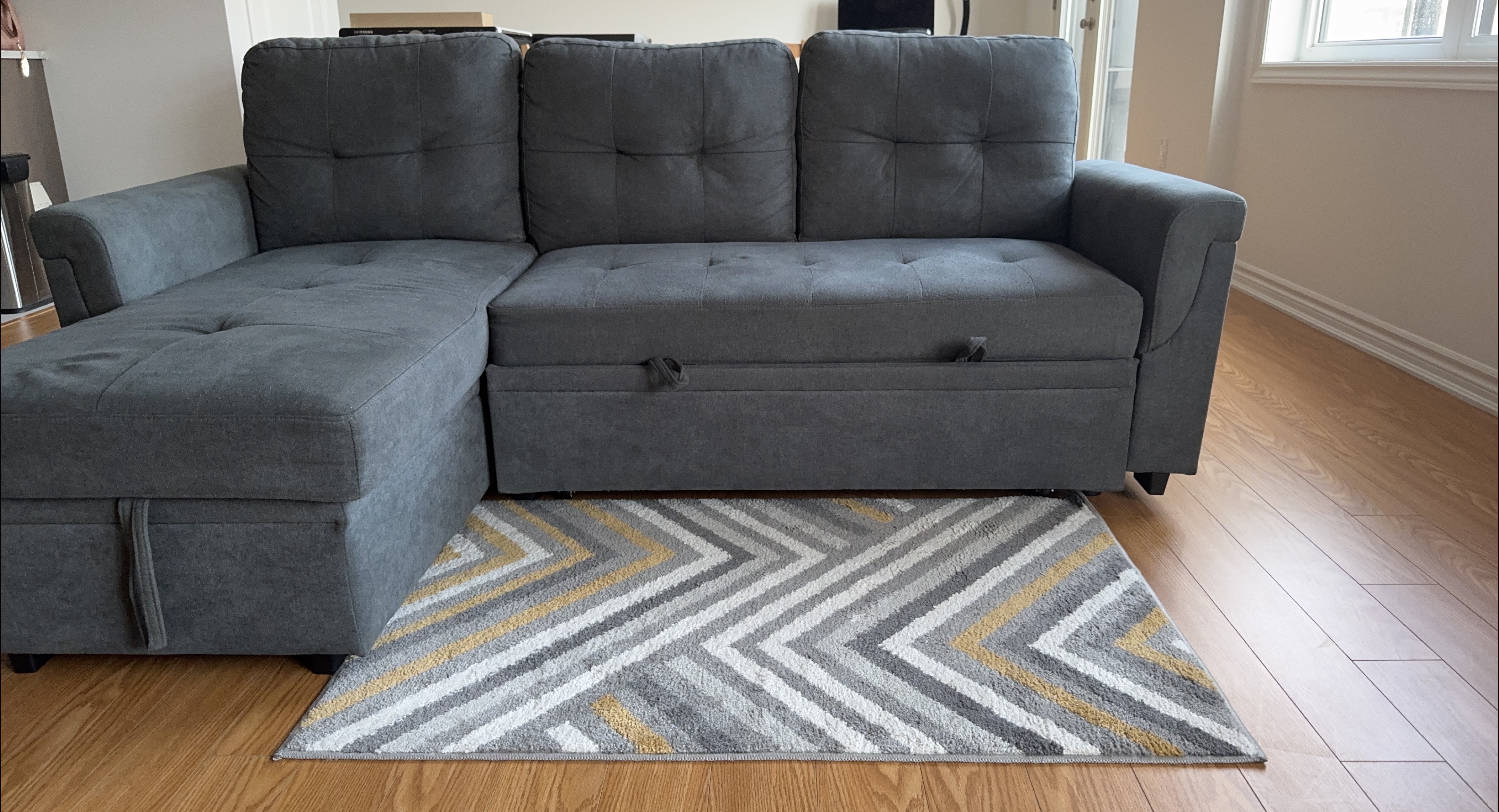 Grey Sectional Sofa with Storage