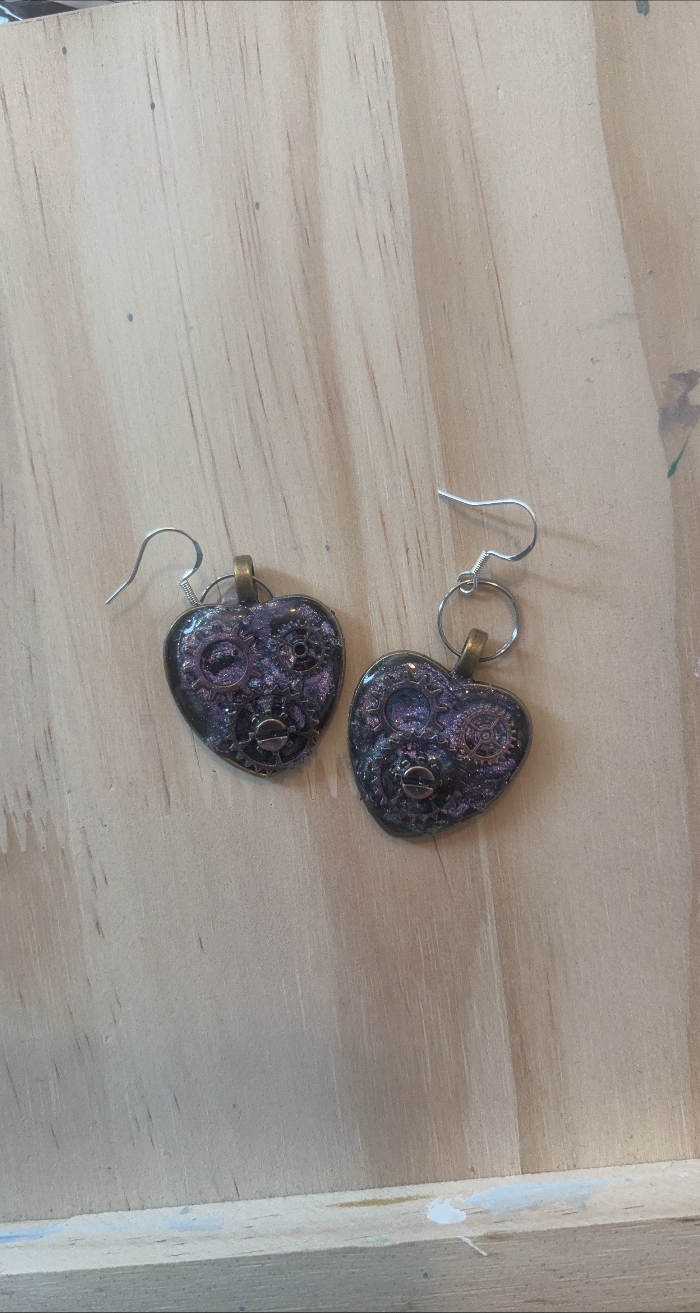 Steampunk Heart Earrings thumbnail