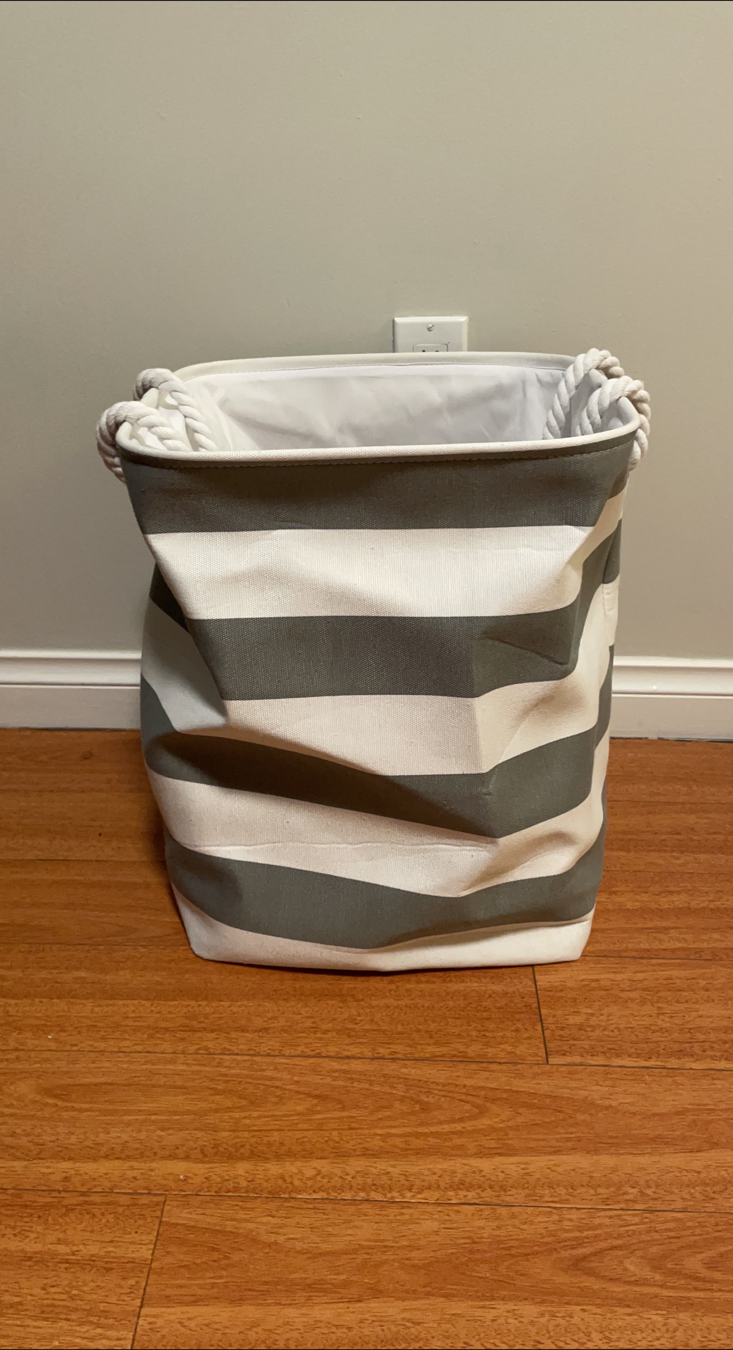 Striped Canvas Storage Basket thumbnail