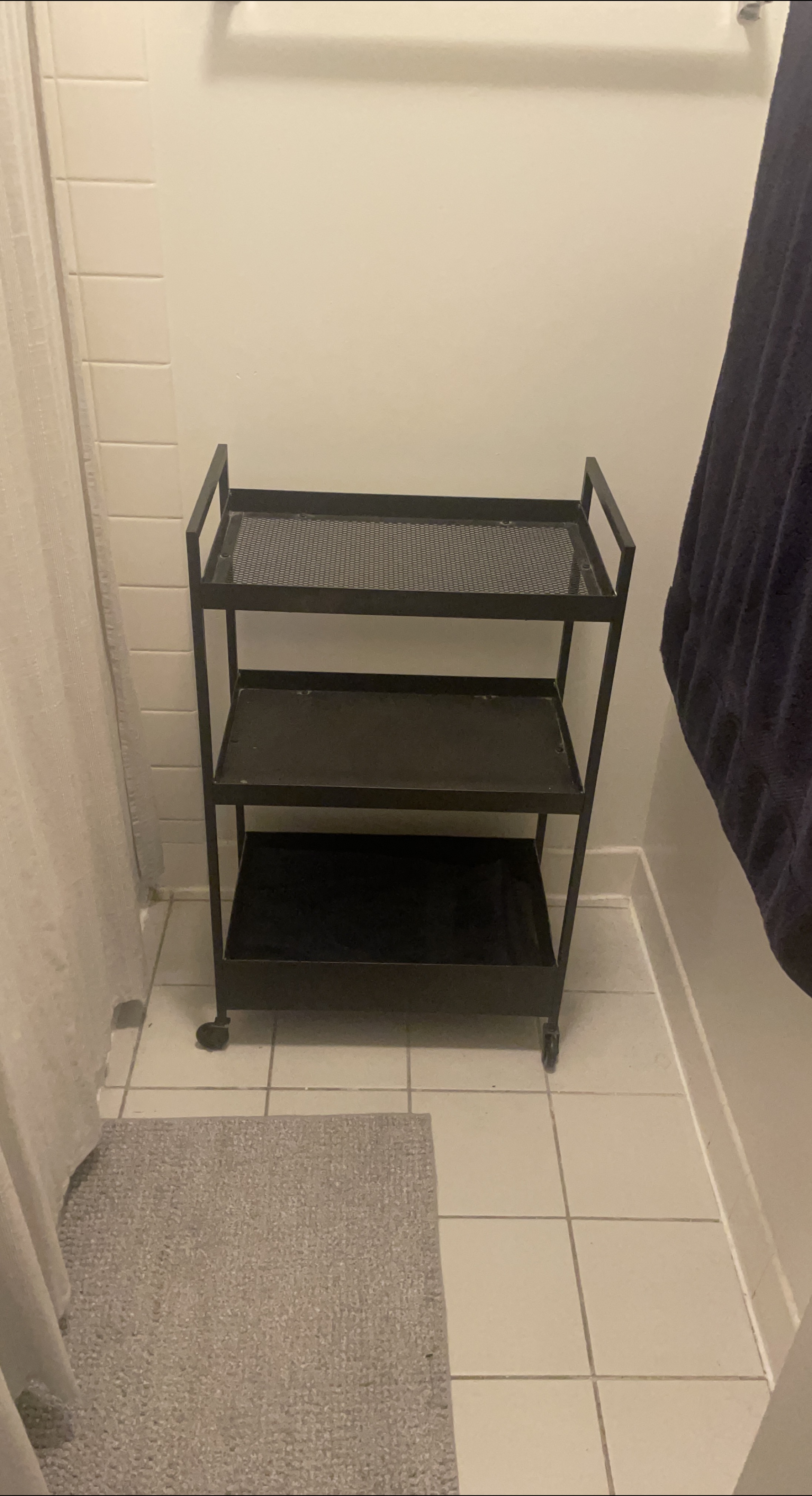 Black 3-Tier Rolling Cart