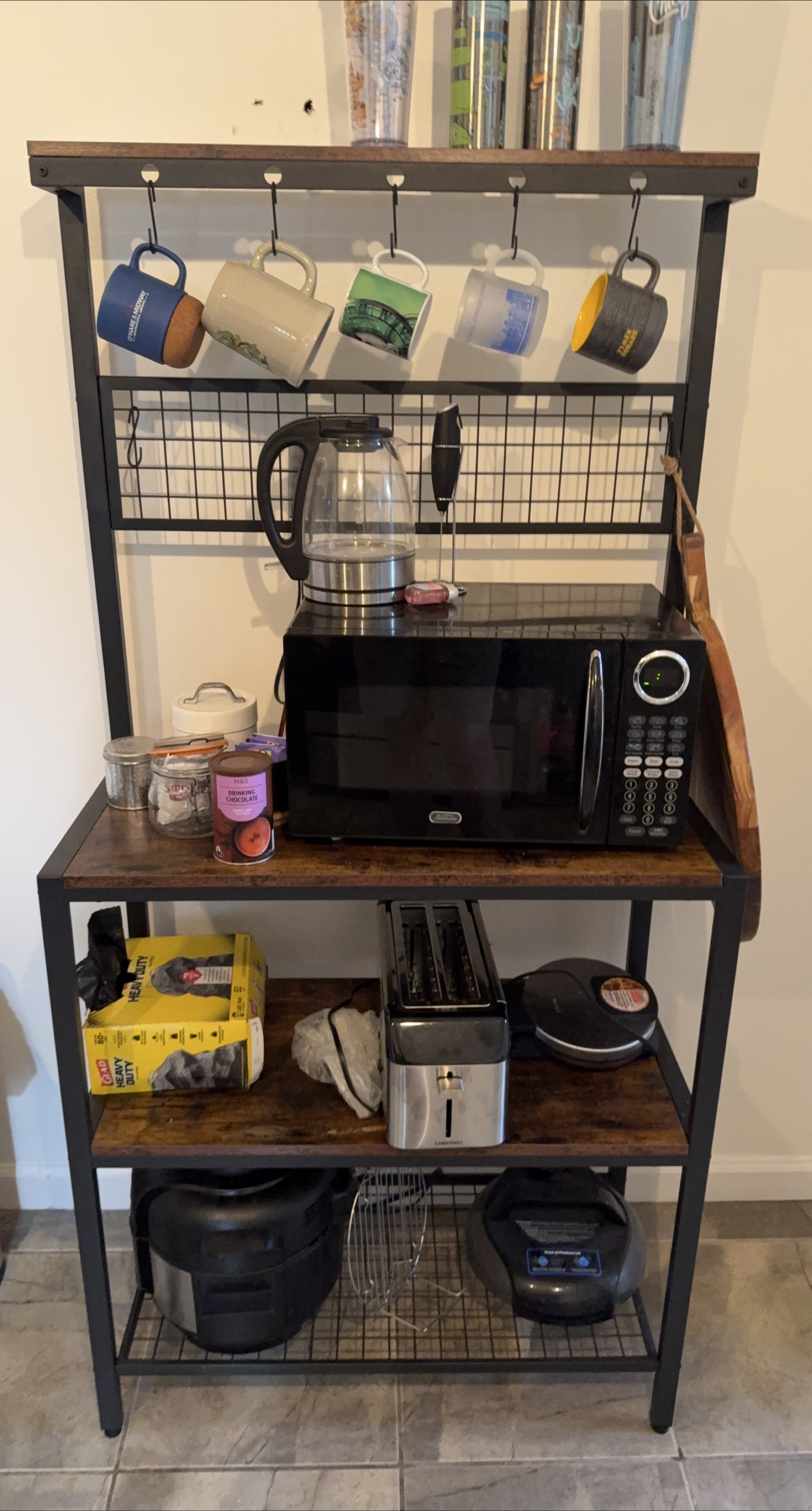 Coffee station/ Kitchen Storage Unit with Hooks thumbnail
