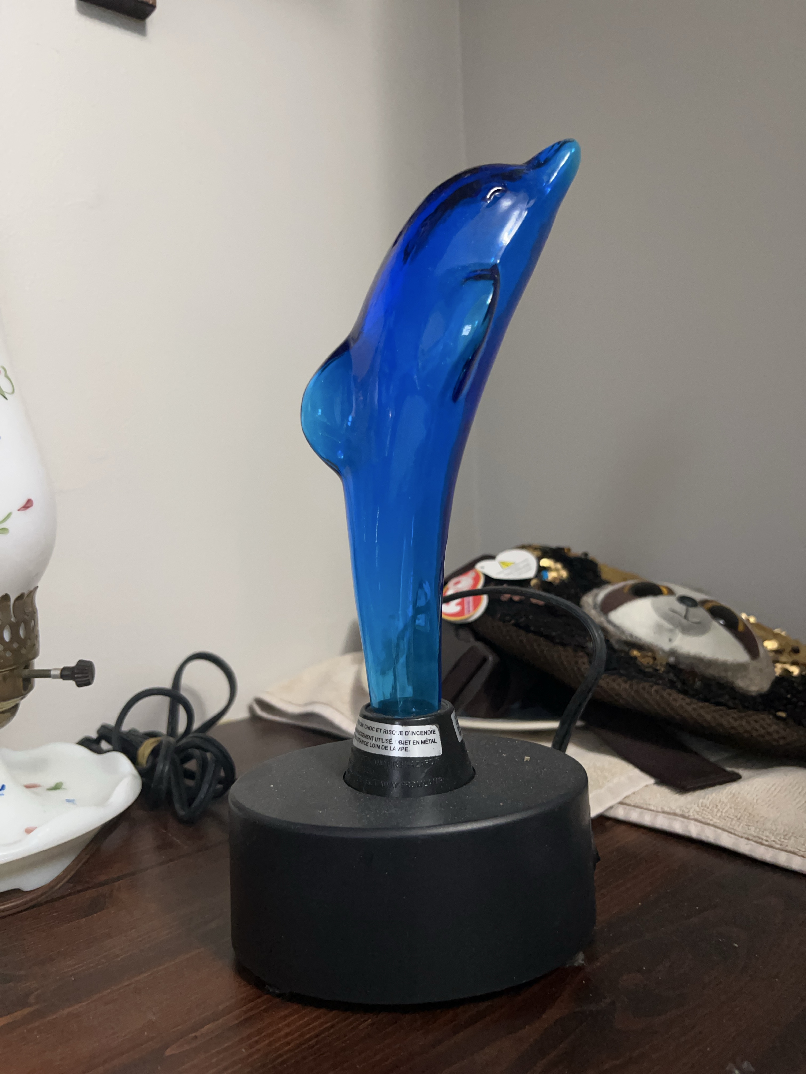 Vintage Blue Dolphin Lamp thumbnail
