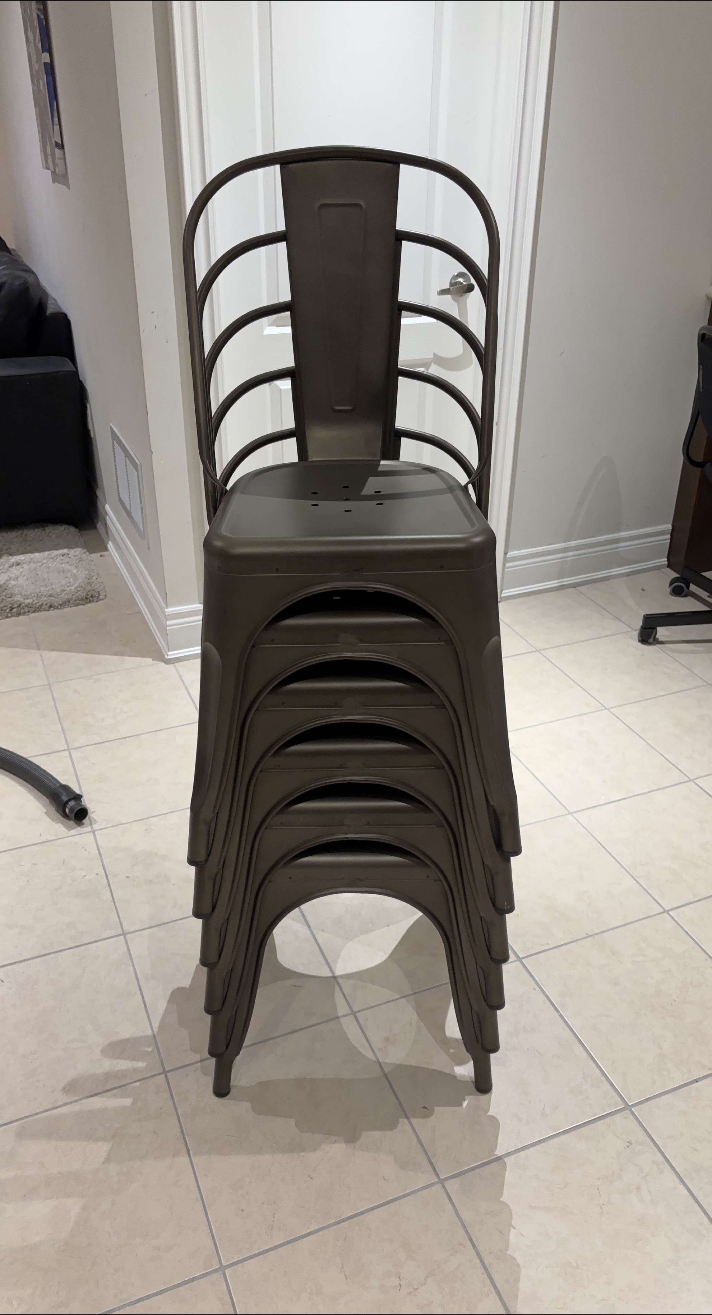 Metal Stackable Chairs (6) thumbnail