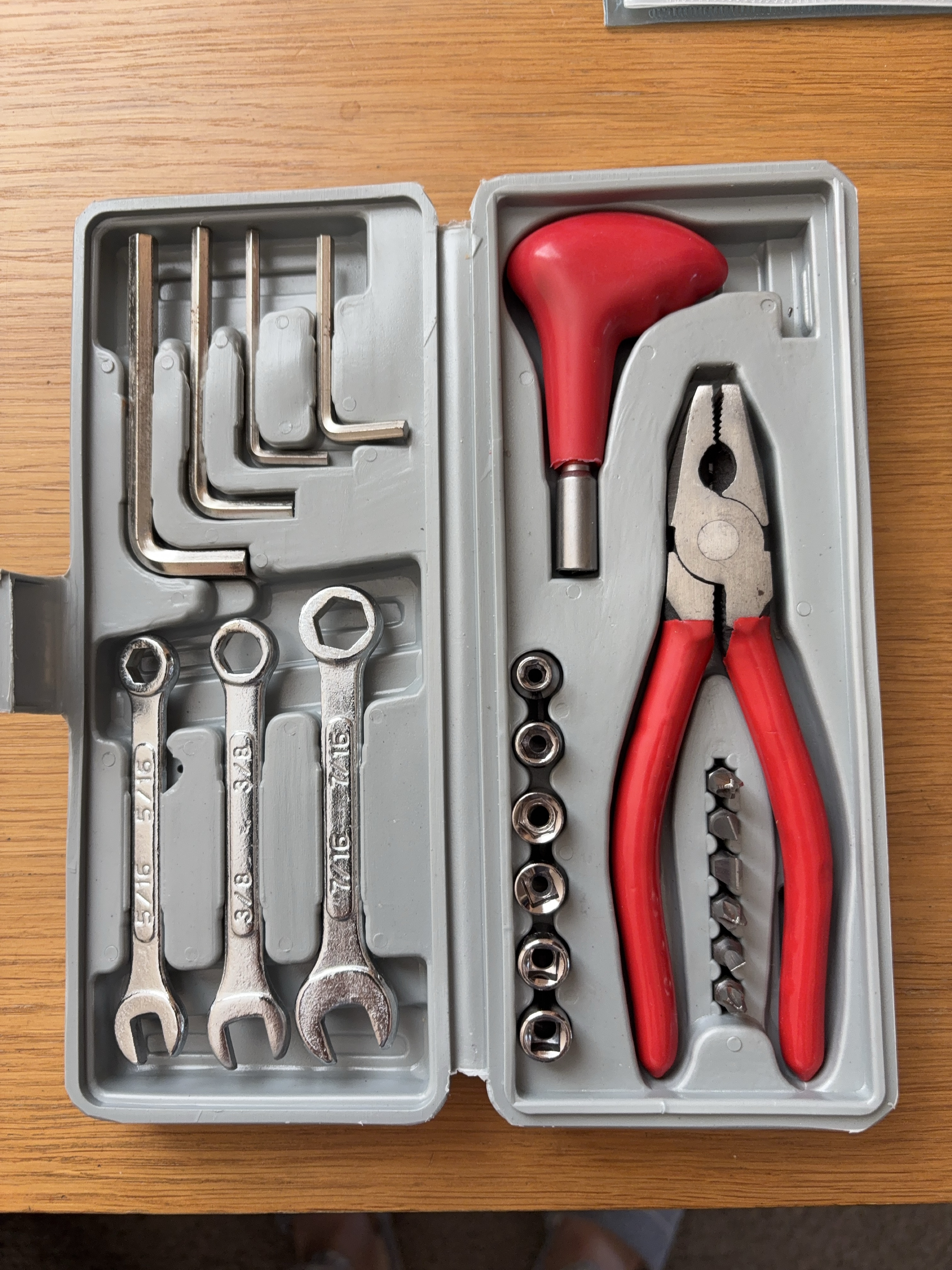 New Tool Set with Wrenches, Pliers & Screwdriver Bits