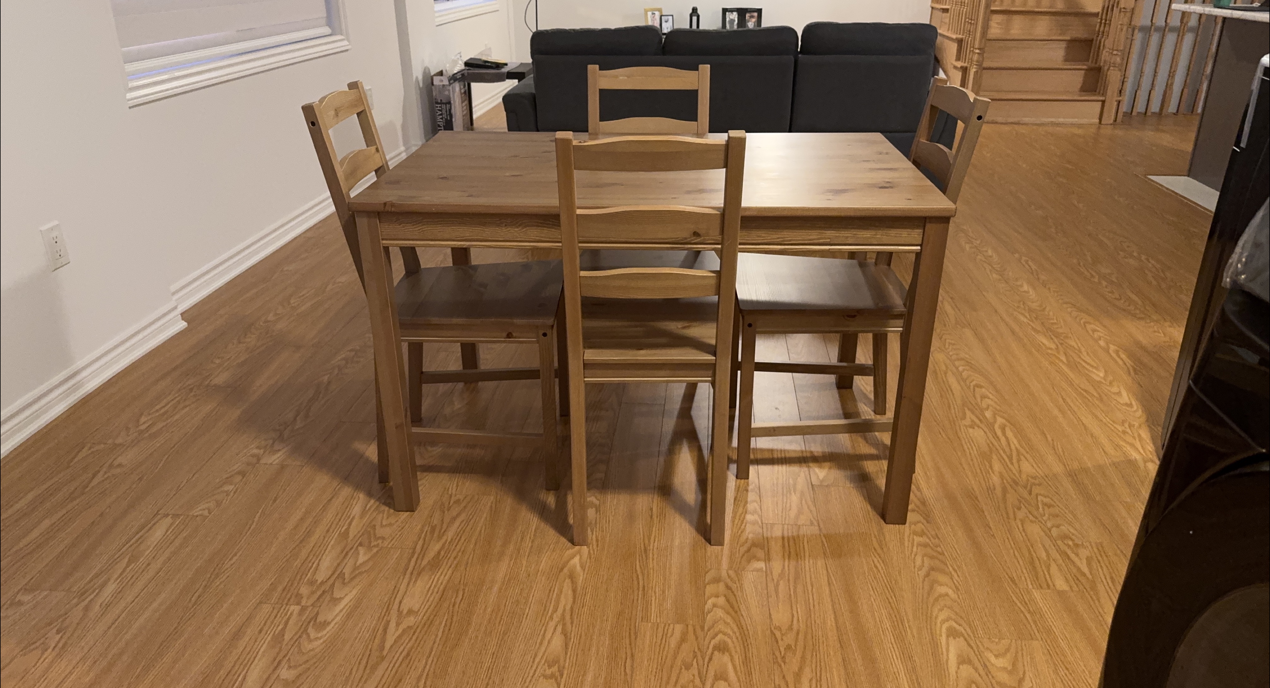 Wood Dining Table with 4 Chairs