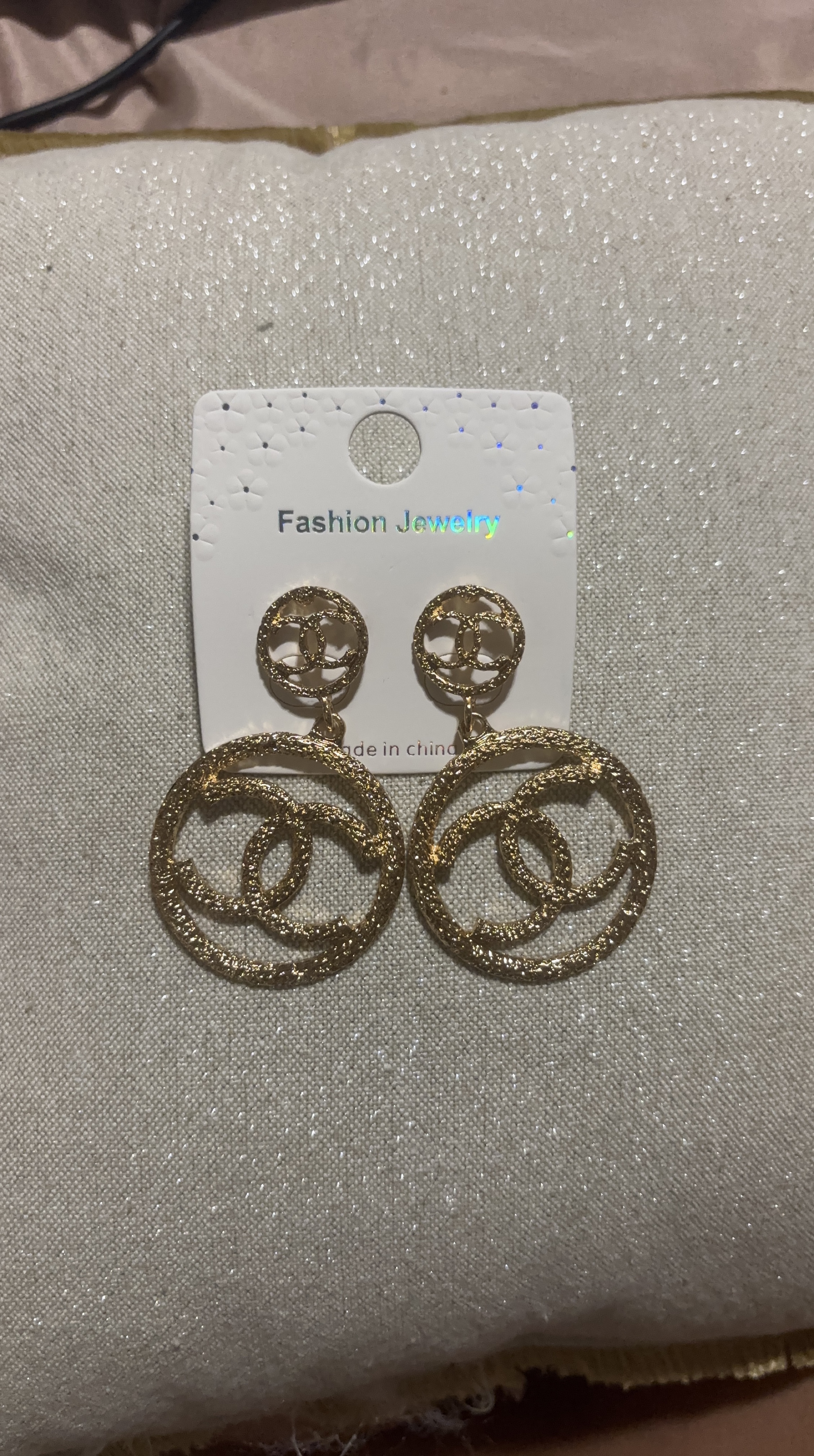 Gold Tone Fashion Dangle Earrings thumbnail