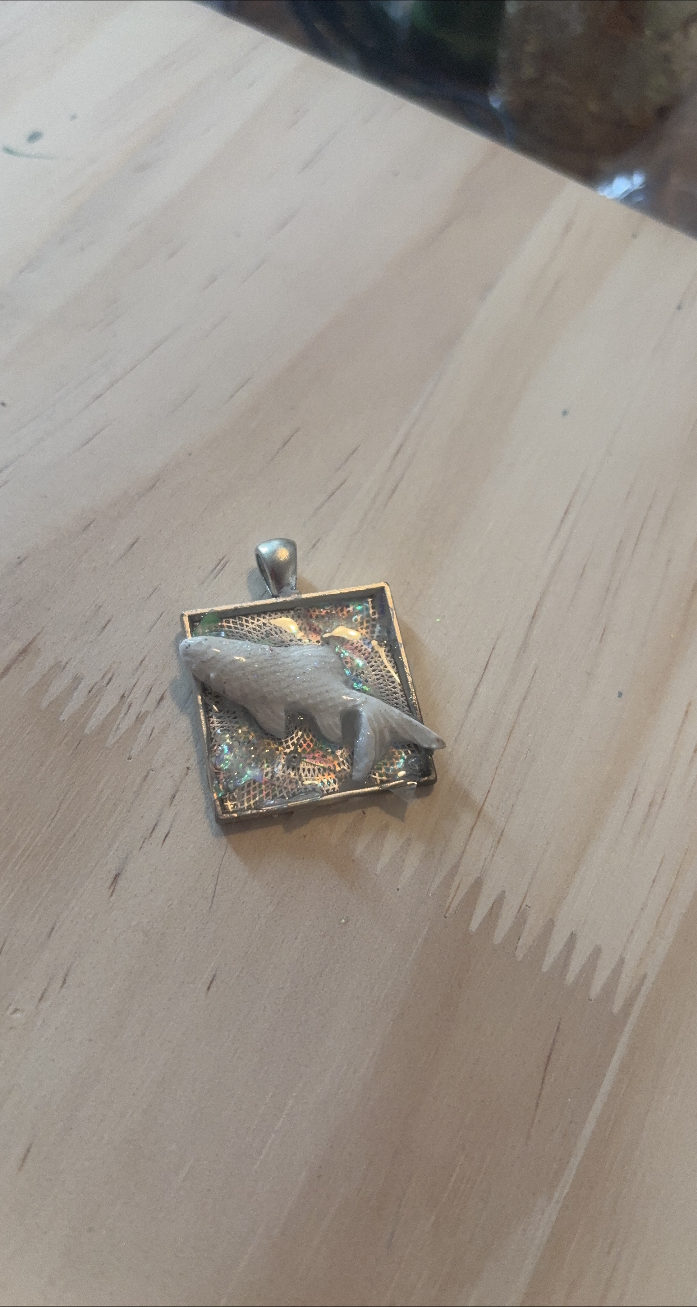 Fish Pendant in a silvery backing thumbnail