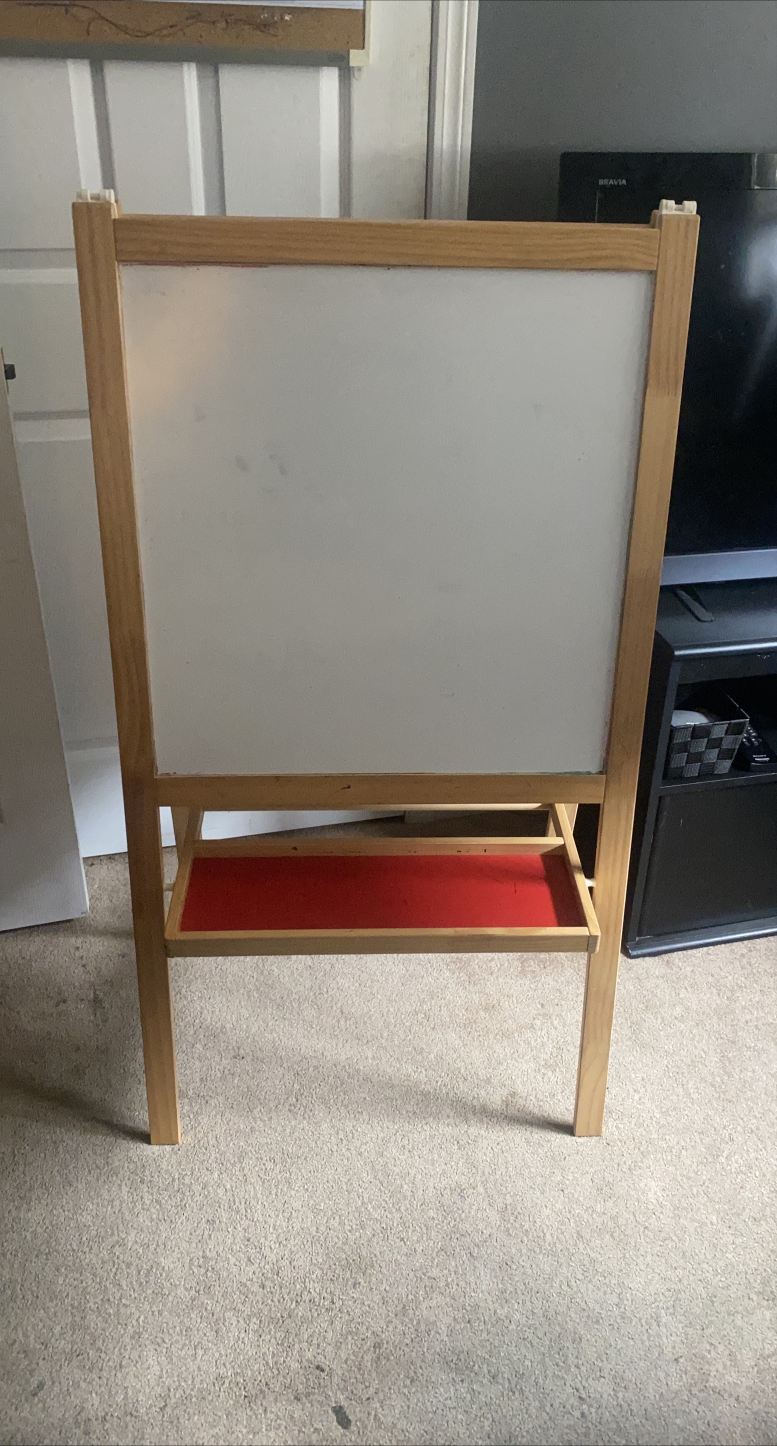 Wooden Easel with Whiteboard & Chalkboard