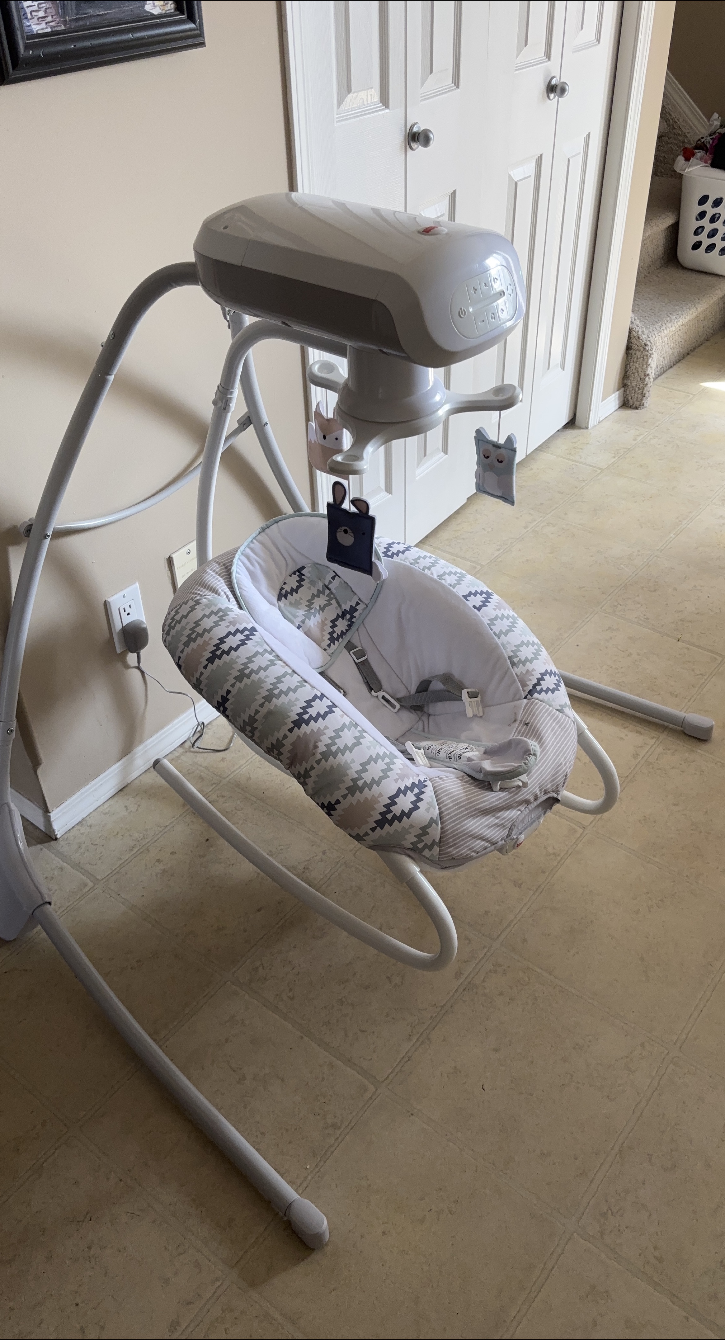 Baby Swing - Grey and White thumbnail