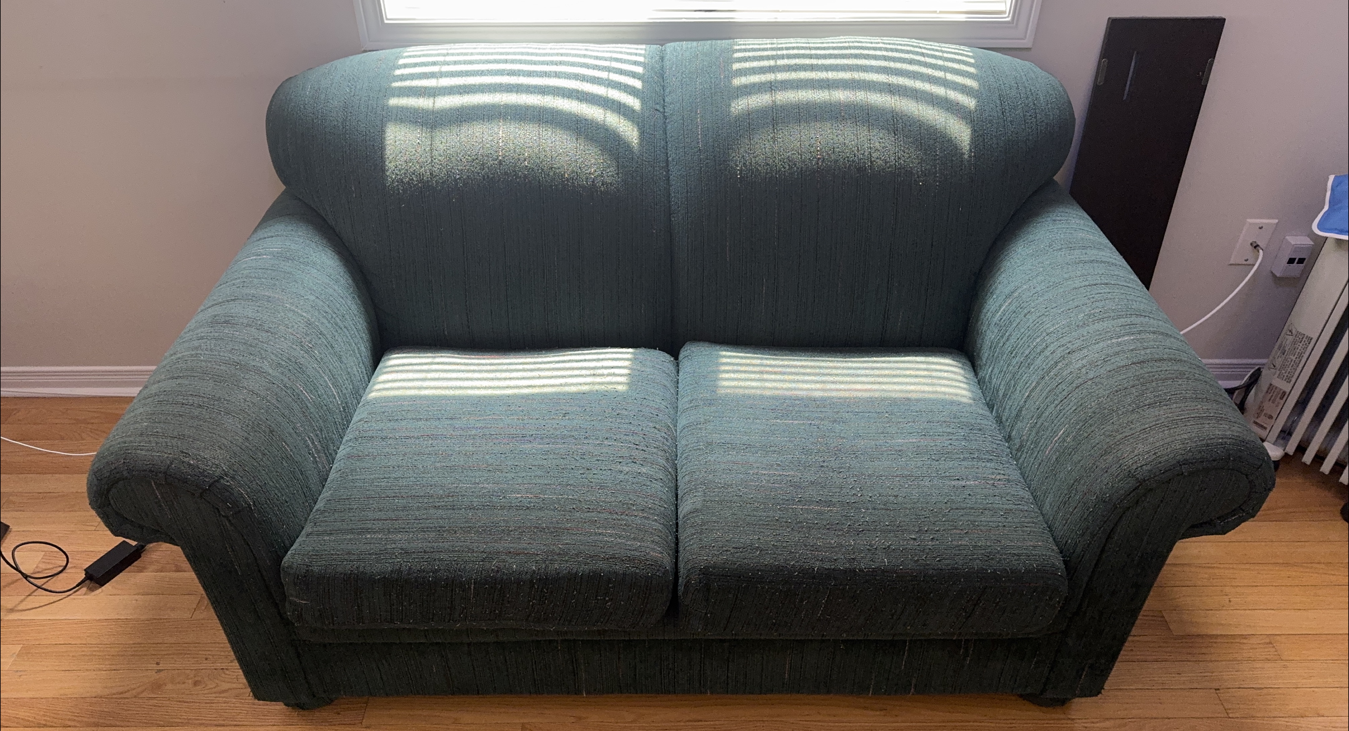 Green loveseat sofa