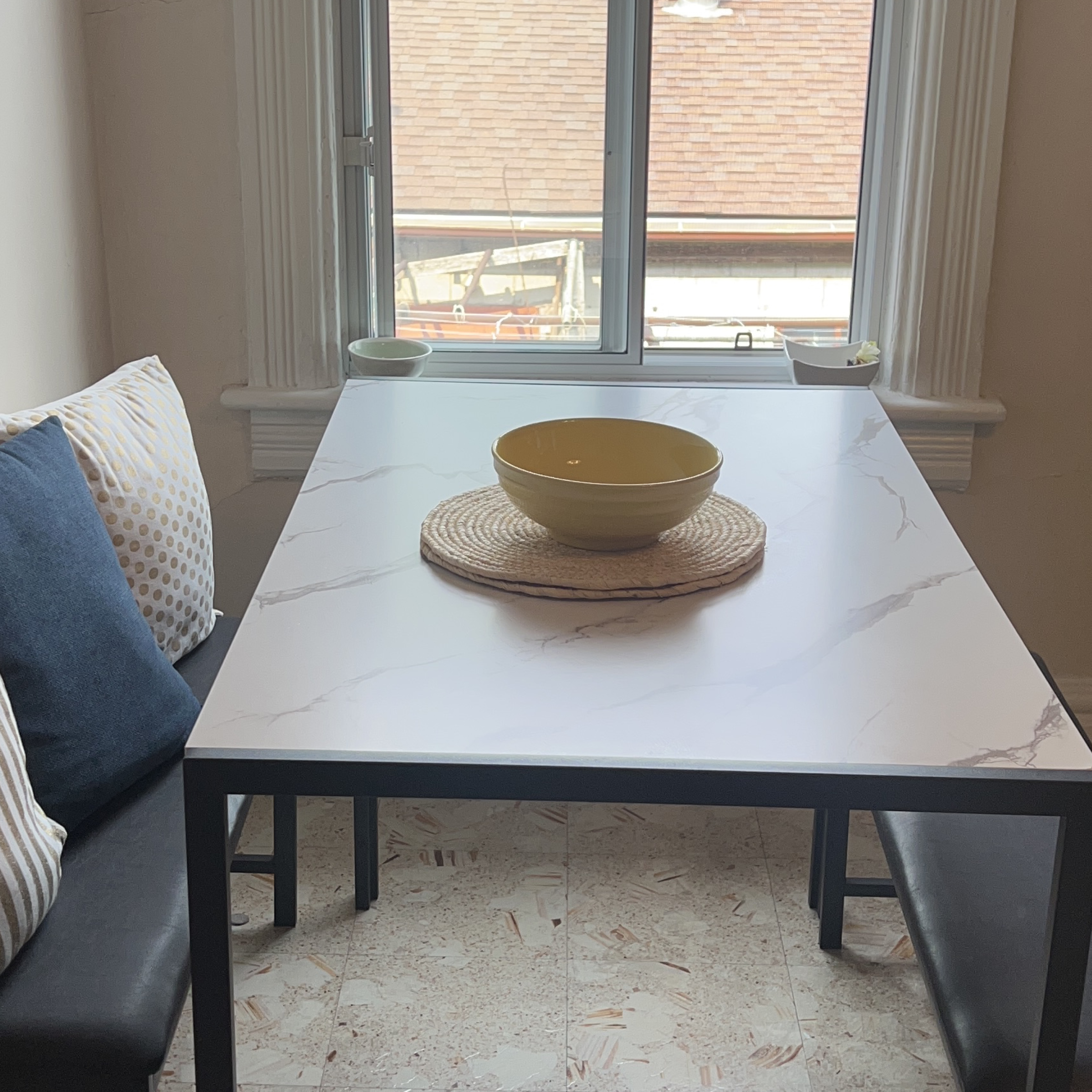 2 Person Dining table set with bench seating thumbnail