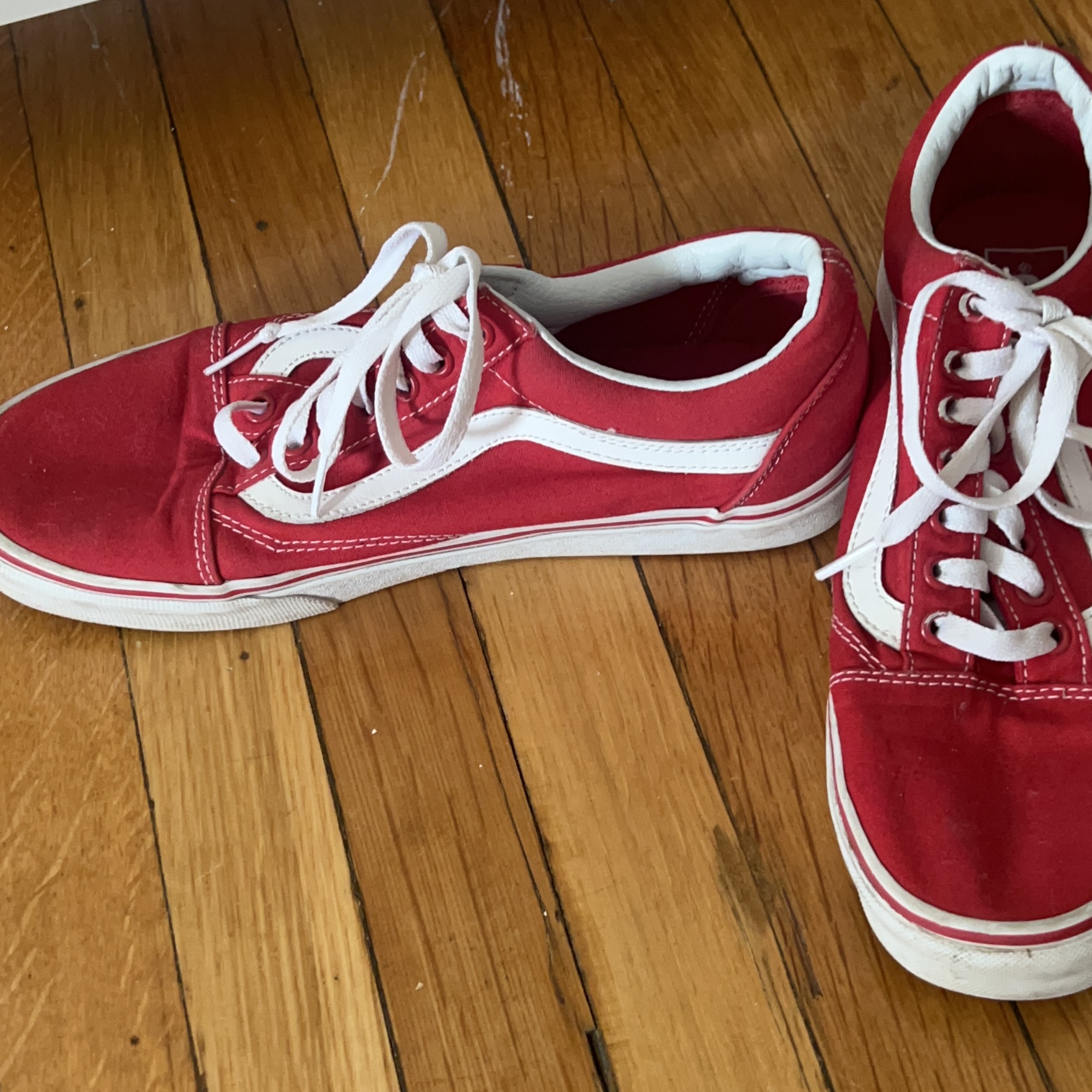 VANS- Old School Red Sneakers with White Accents thumbnail